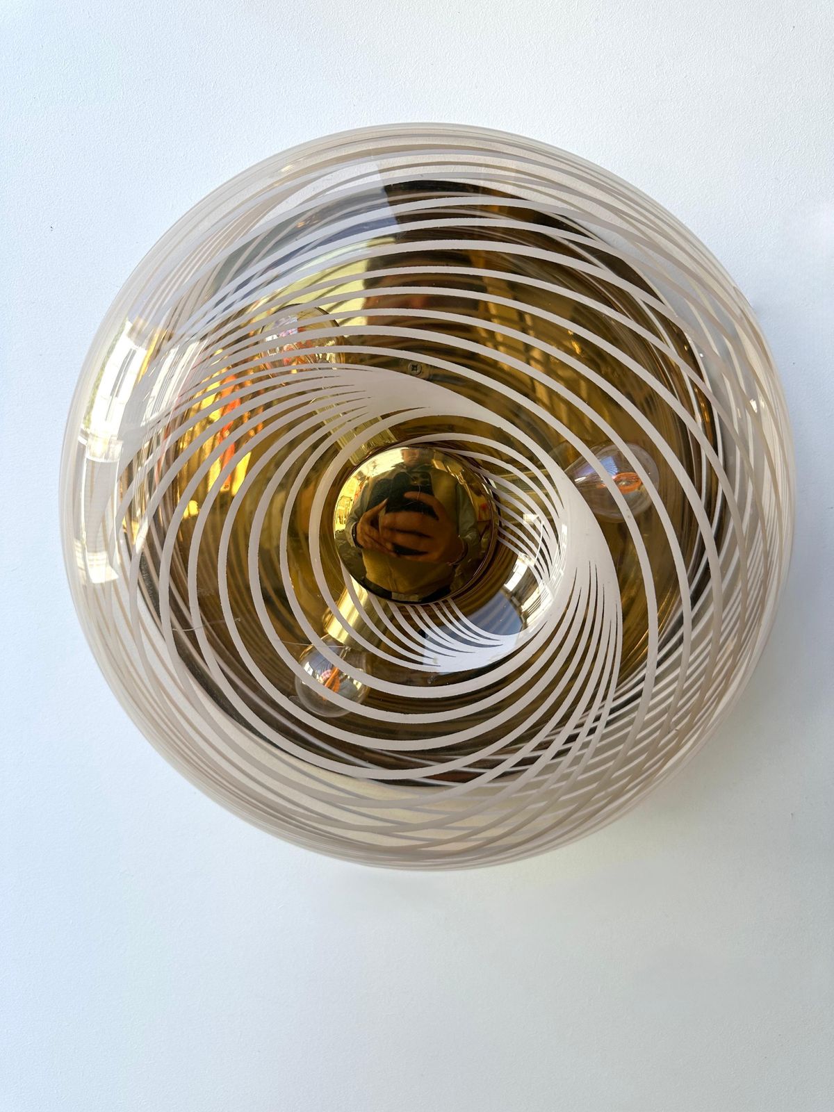 Pair Of Lucite Spiral And Brass Sconces  Italy, 1970s photo 2741.0
