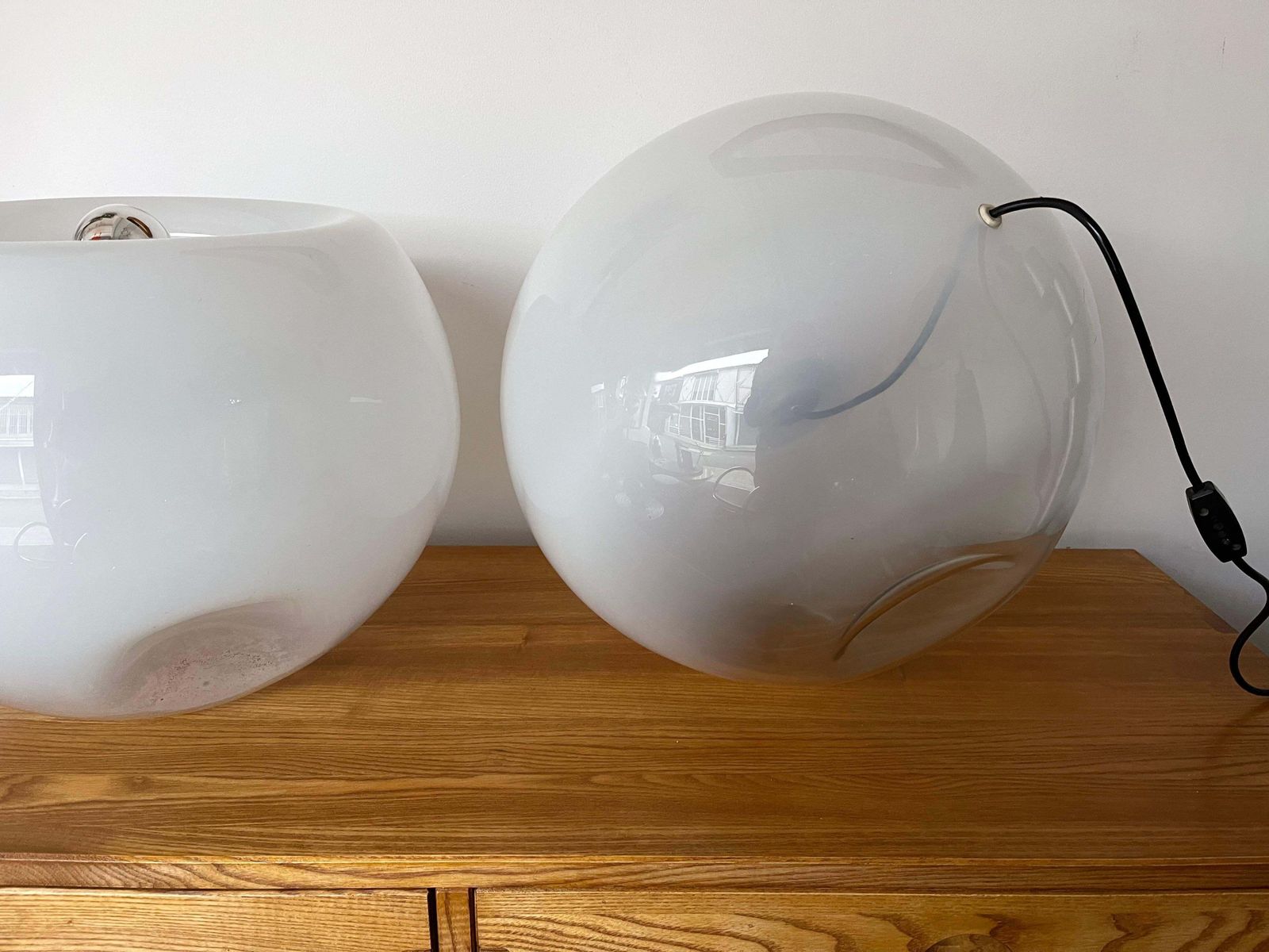 Space Age Pair Of Vacuna Murano Glass Lamps By Artemide, Italy, 1968 photo Lighting