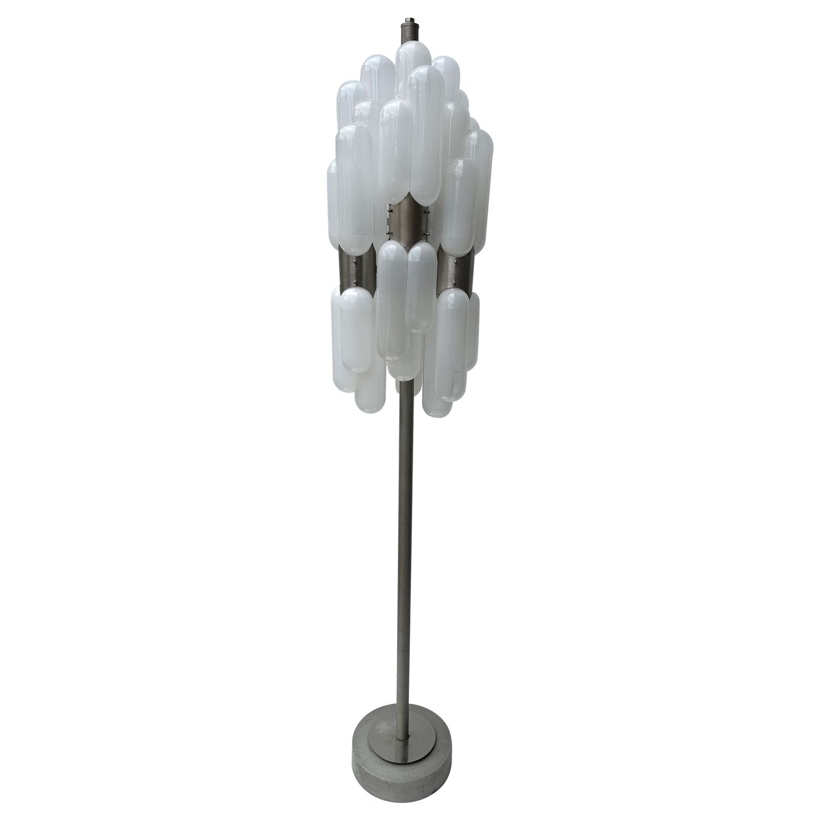 Floor Lamp Torpedo Murano Glass Metal By Carlo Nason For Mazzega, Italy, 1970s