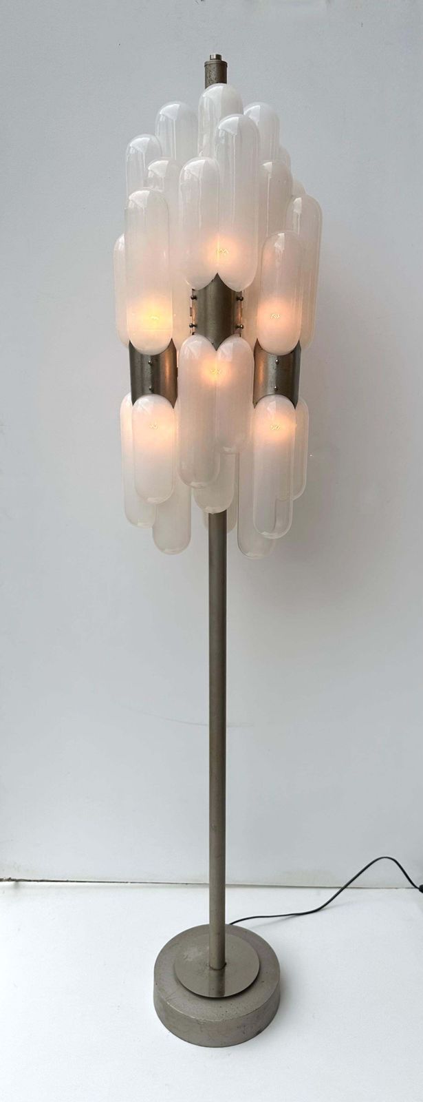 Floor Lamp Torpedo Murano Glass Metal By Carlo Nason For Mazzega, Italy, 1970s photo buy