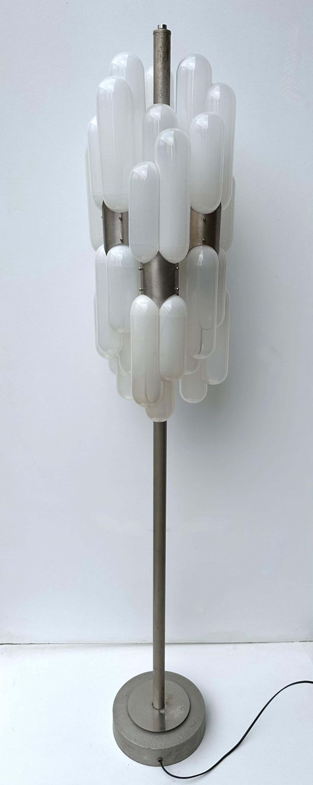 photo furniture Floor Lamp Torpedo Murano Glass Metal By Carlo Nason For Mazzega, Italy, 1970s