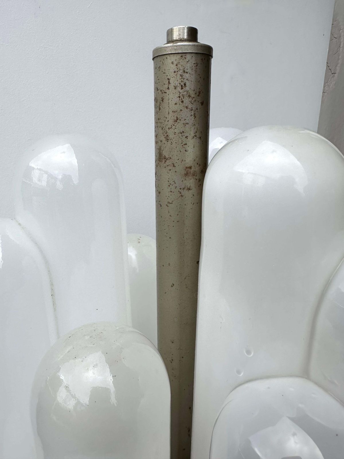 photo for sale Floor Lamp Torpedo Murano Glass Metal By Carlo Nason For Mazzega, Italy, 1970s