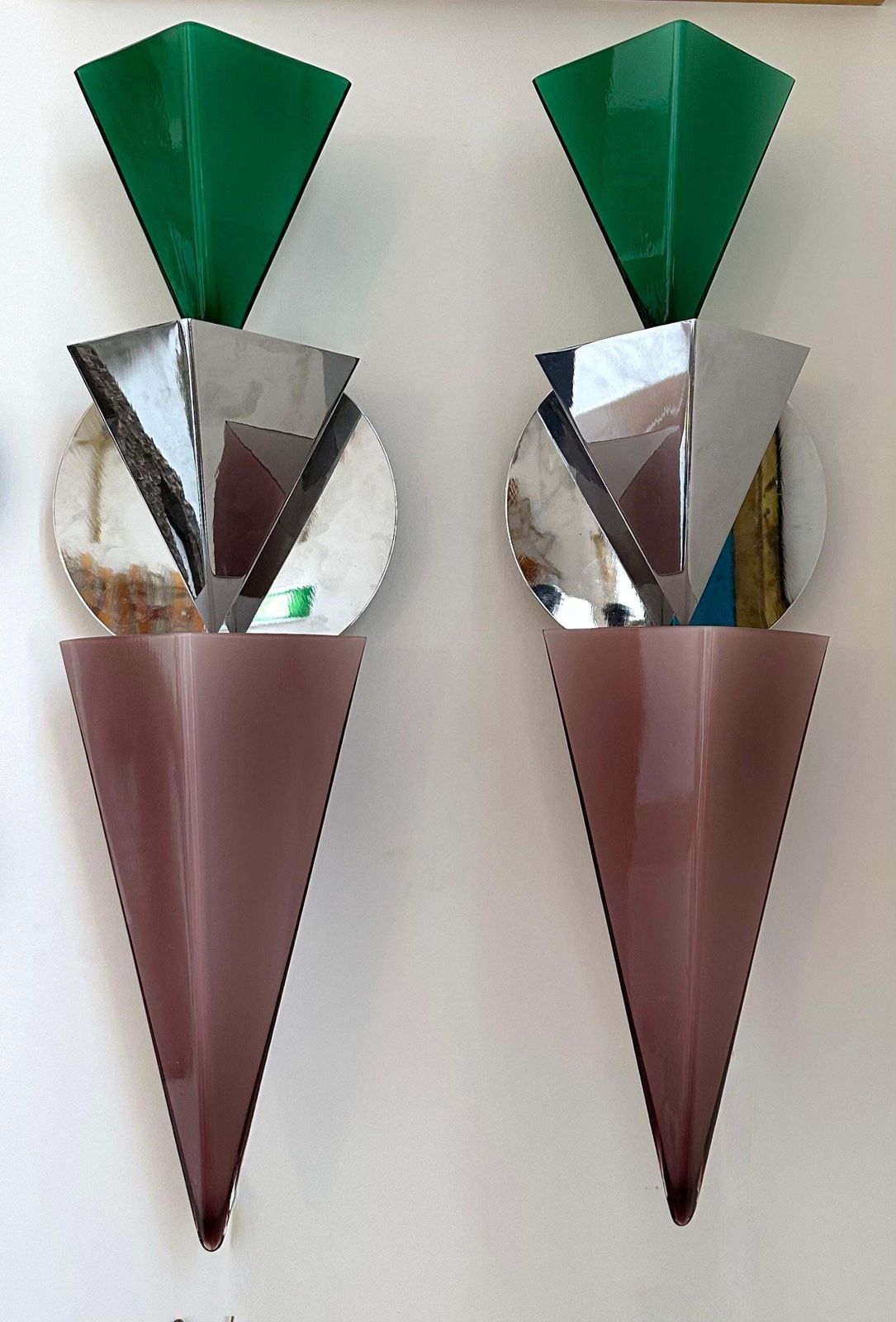 Pair Of Wassily Sconces By Tihani And Mancini For Foscarini. Italy, 1980s photo for sale