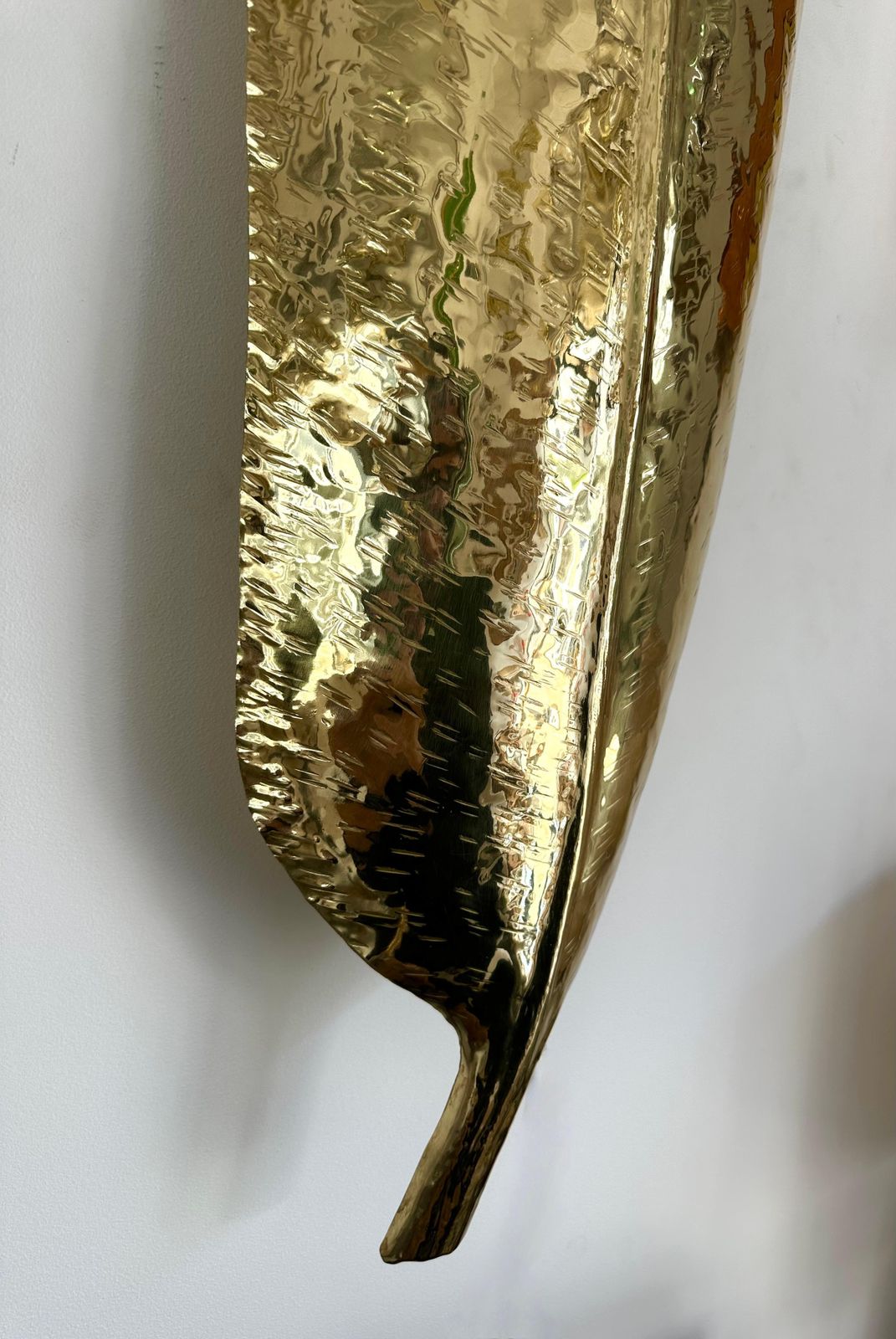 Lighting Large Contemporary Pair Of Brass Palm Sconces, Italy photo
