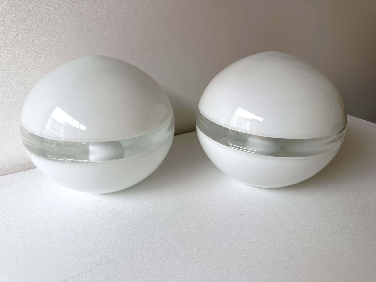 Pair Of Lamps Lt230 Murano Glass By Carlo Nason For Mazzega, Italy, 1970s photo vinterior