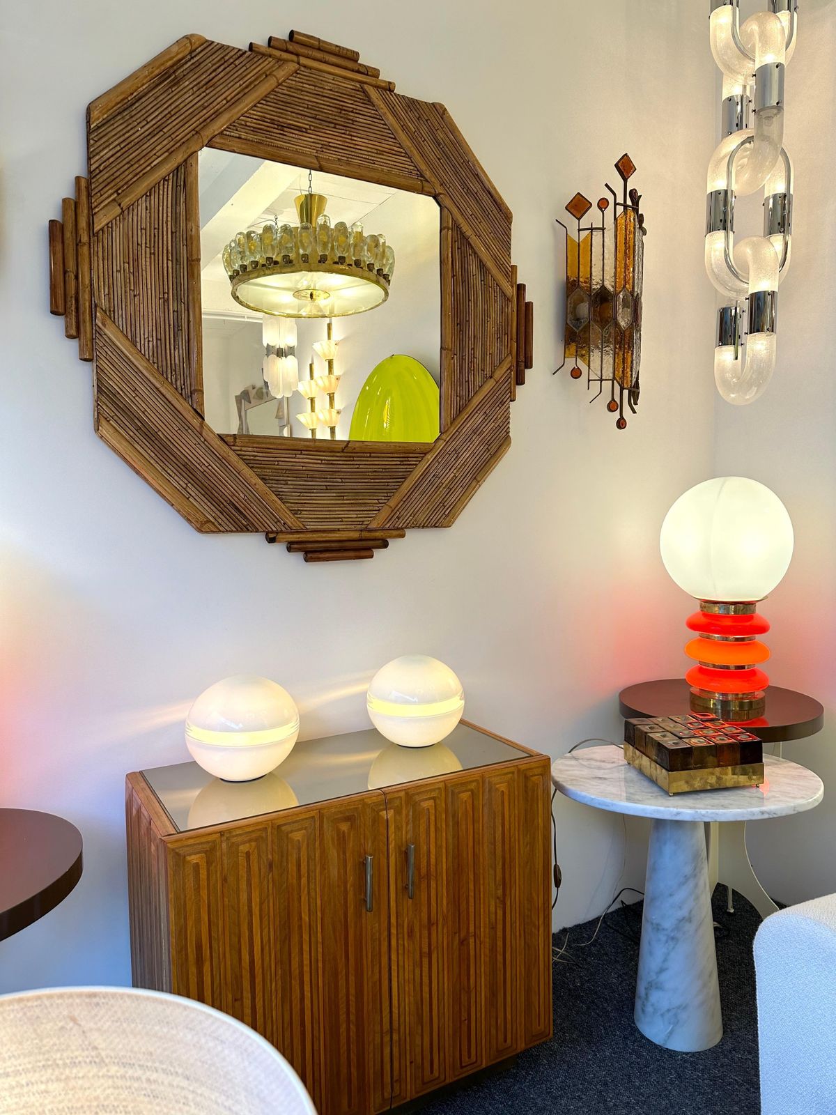 Large Bamboo And Rattan Mirror By Colin Morrow For Vivai Del Sud. Italy, 1970s photo vinterior