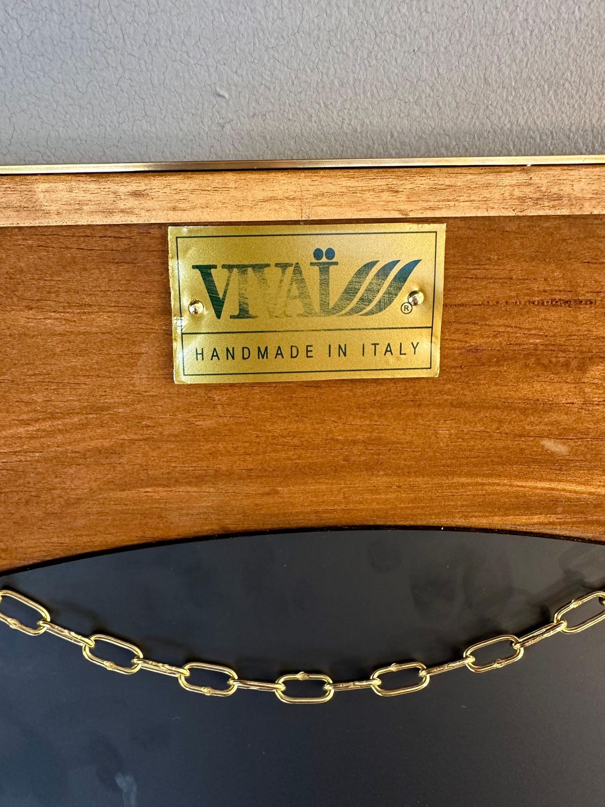 4112.0 Rattan And Brass Octogonal Wall Mirror By Vivai Del Sud. Italy, 1970s photo