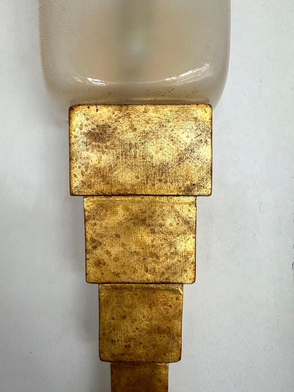 Pair Of Gold Leaf Murano Glass And Gilt Wood Sconces By Terzani, Italy, 1990s photo furniture