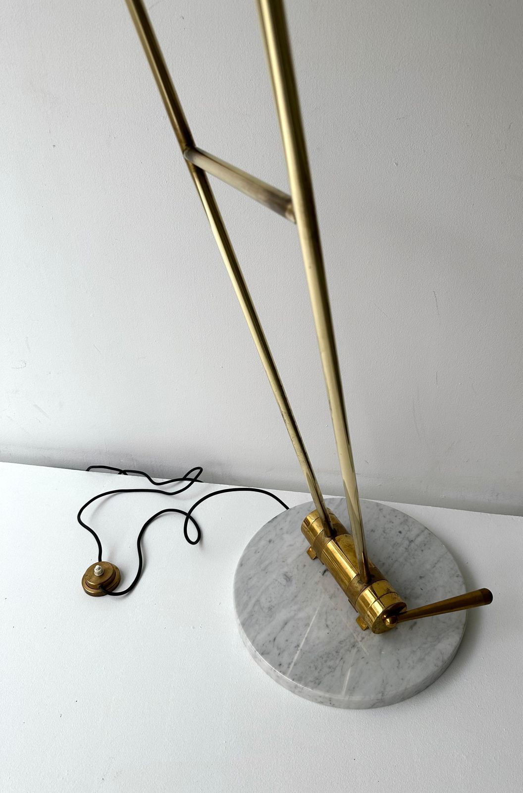 Mid Century Floor Lamp Brass Metal By Angelo Lelii For Arredoluce, Italy, 1950s photo furniture
