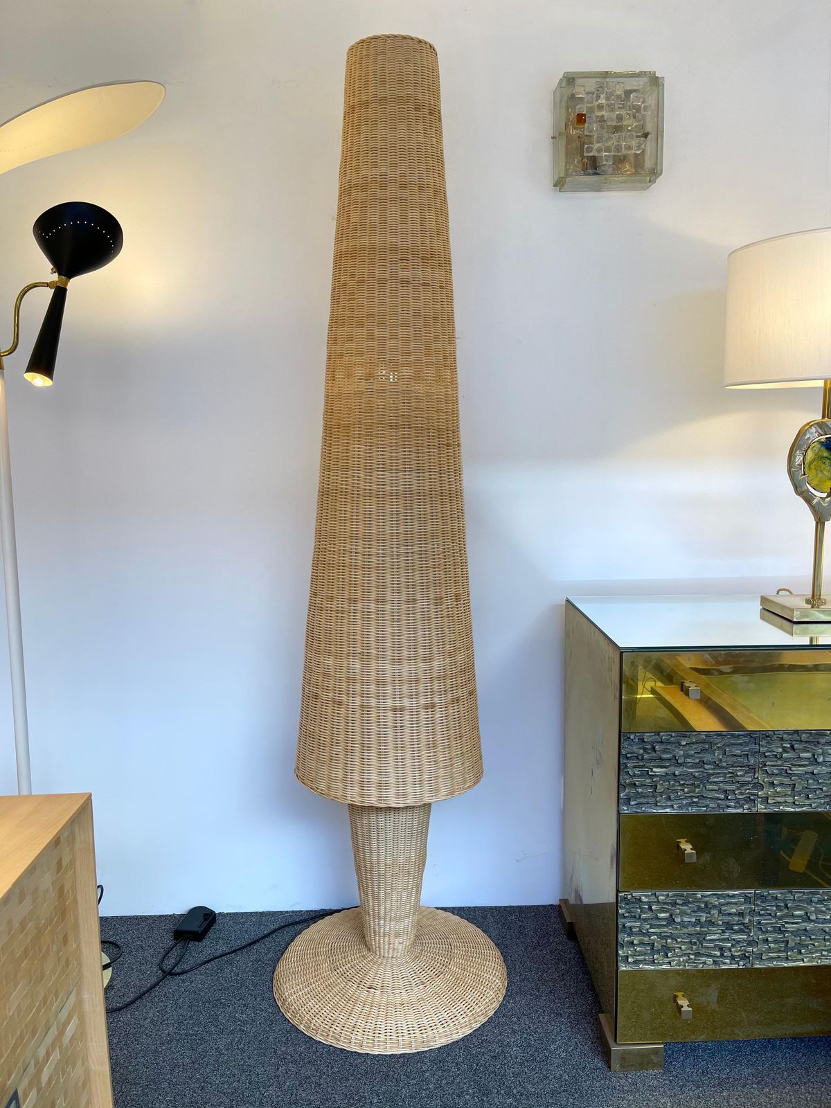 Rattan Floor Lamp By Gasparucci Italo, Italy, 1980s photo furniture