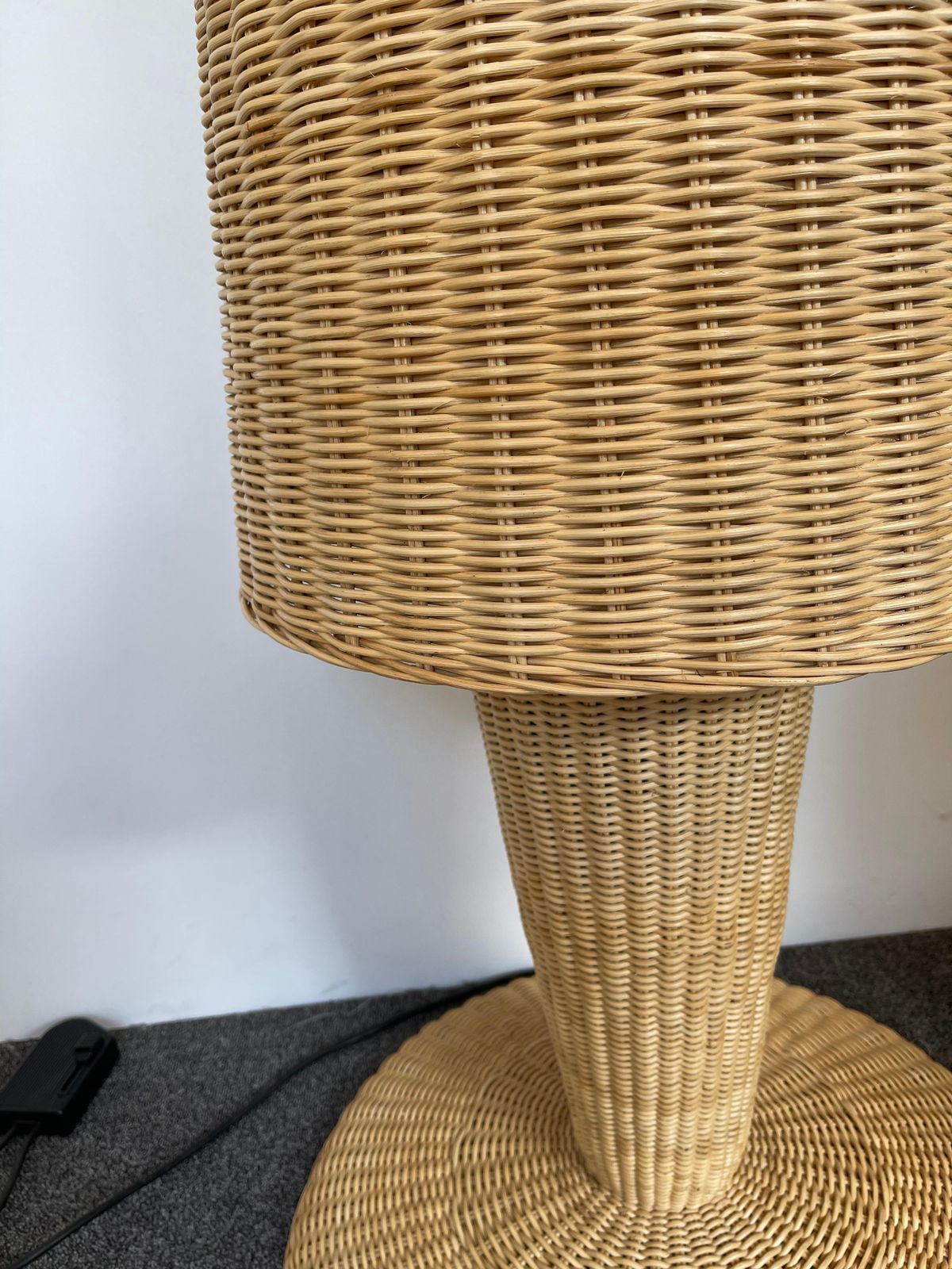 Rattan Floor Lamp By Gasparucci Italo, Italy, 1980s photo vintage