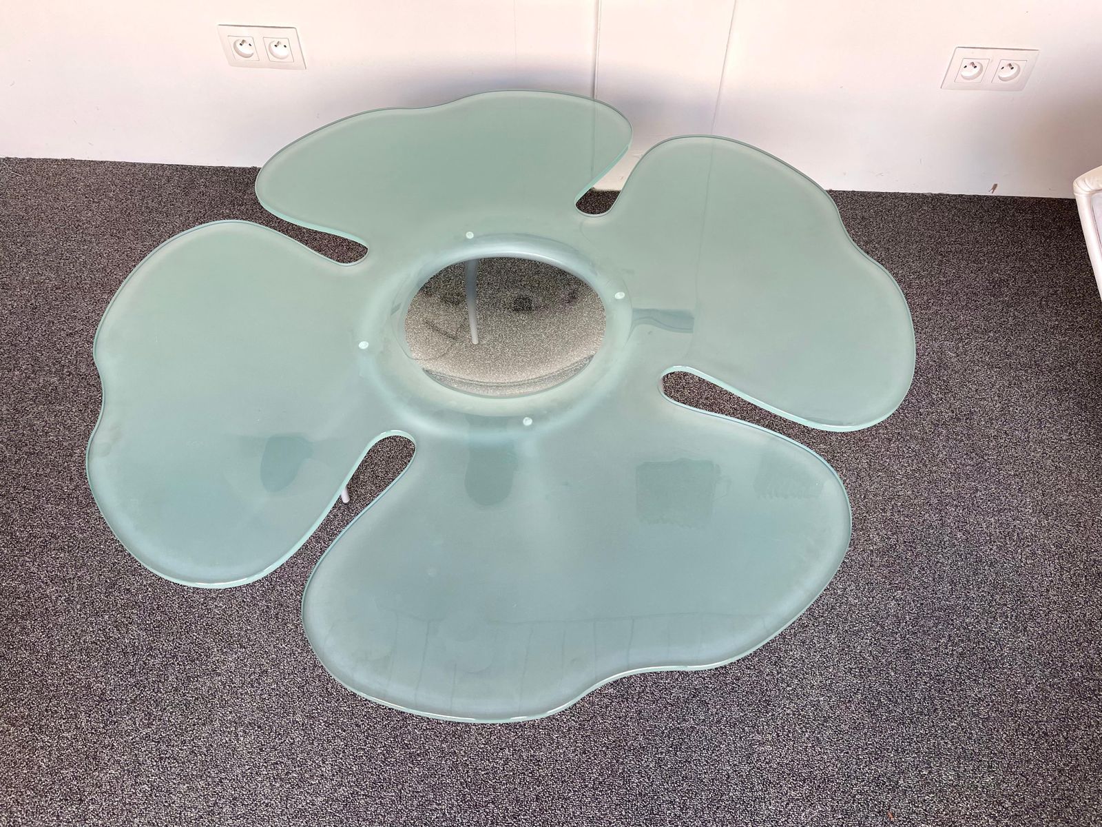 Flower Glass Coffee Table By Glas Italia, Italy, 1990s photo for sale