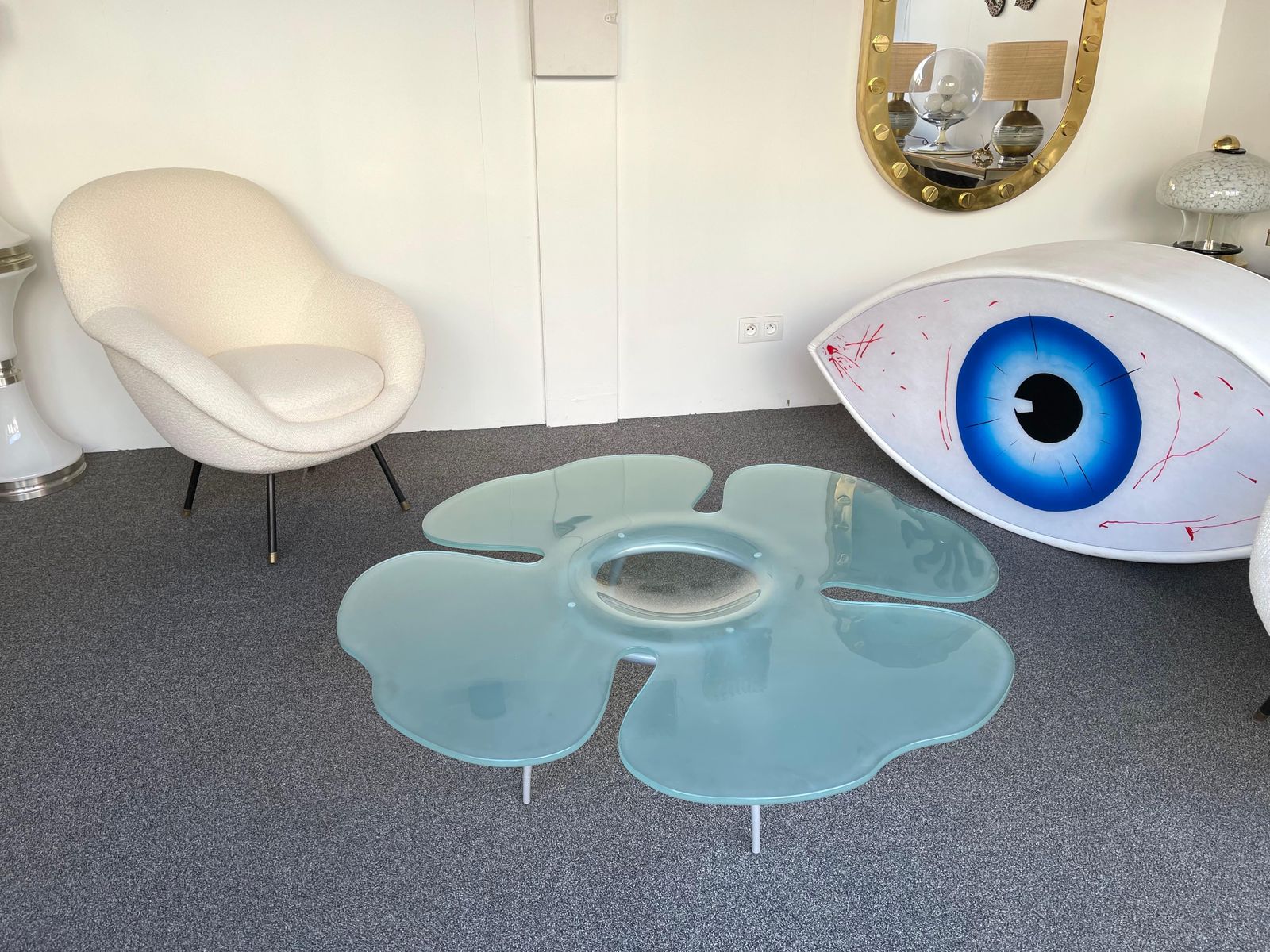 Flower Glass Coffee Table By Glas Italia, Italy, 1990s photo vinterior