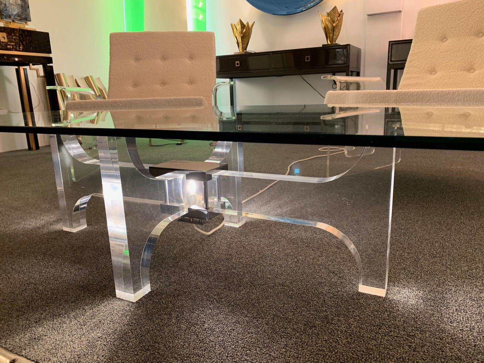 Lightning Lucite And Metal Coffee Table By Philippe Jean, France, 1970s photo 3426.0