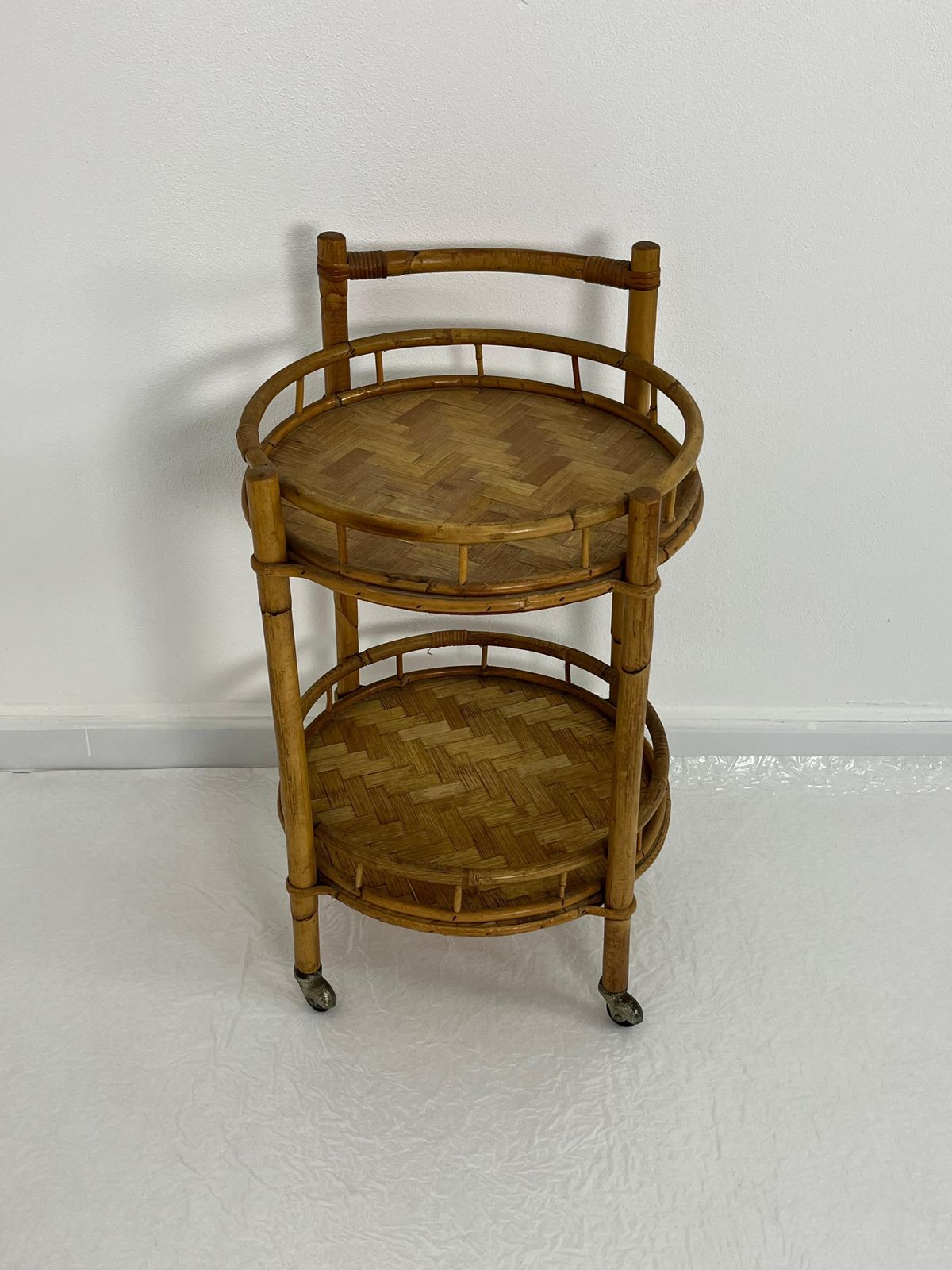 Mid Century Bamboo Circular Bar Cart, 1960s photo 1096.0