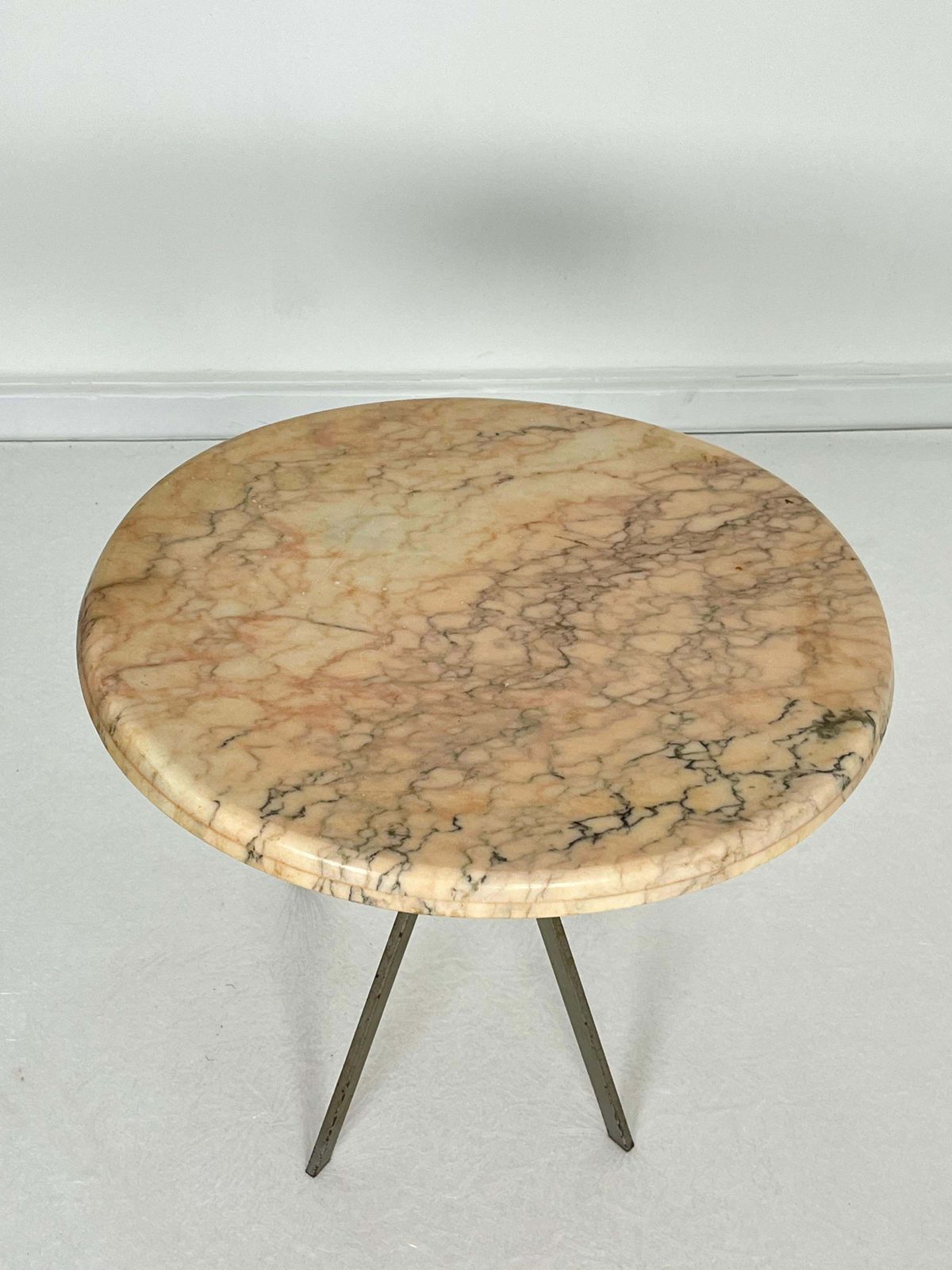 Iron Coffee Table With Marble Top, Made In Italy 1960s photo for sale