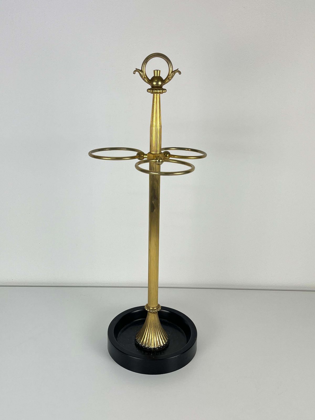 Mid Century Brass Umbrella Stand, Made In Italy 1950s photo vinterior