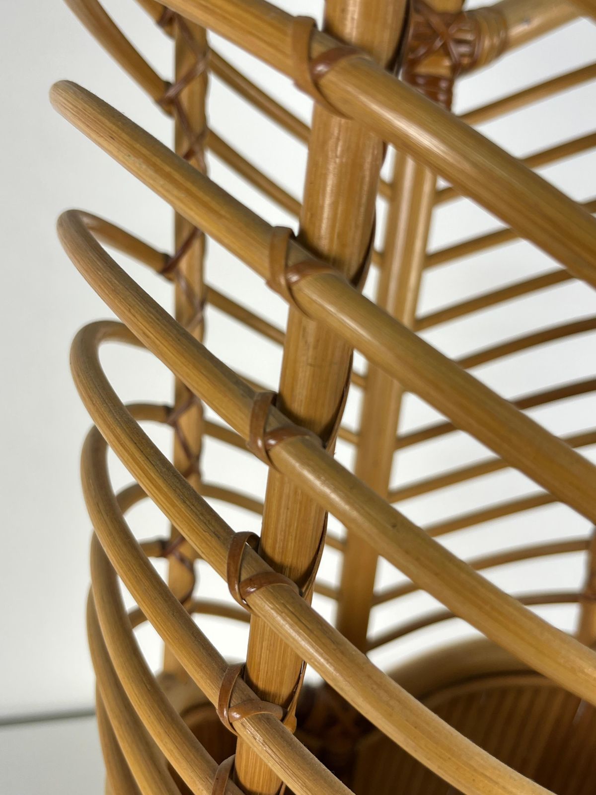 Mid Century Bamboo Umbrella Stand, Made In Italy, 1960s photo vintage