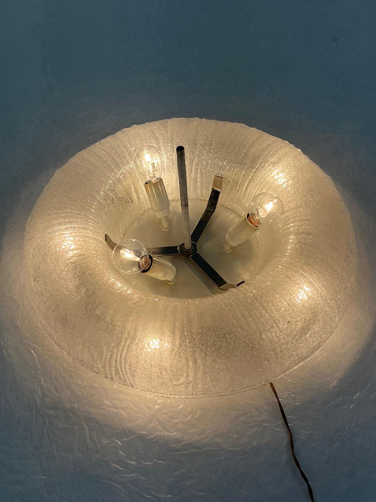Venetian Ceiling Lamp Mid Century Murano Glass, 8 Lights 1960s photo vinterior
