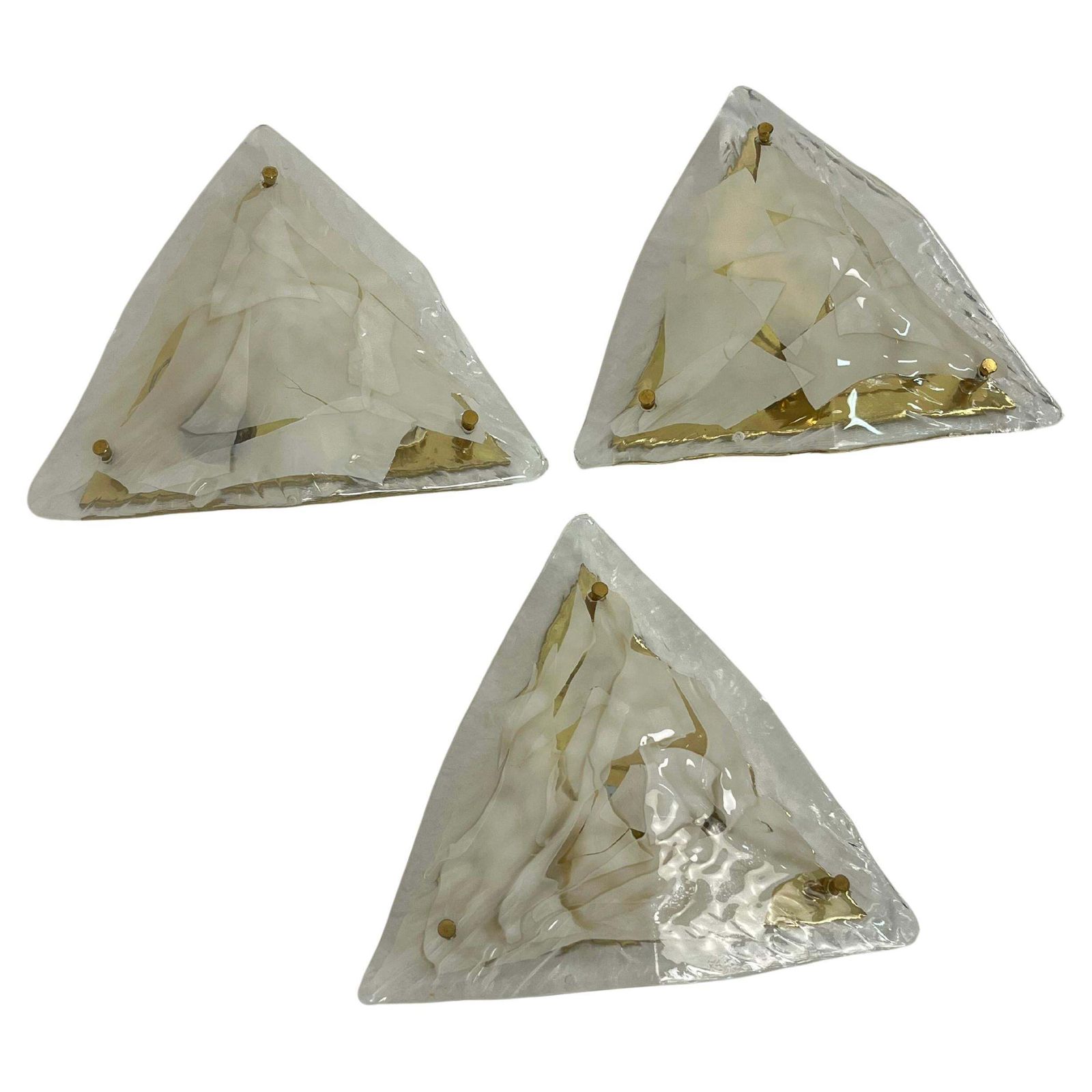 Set Of 3 Murano Glass Wall Lamps "La Murrina" 1970s