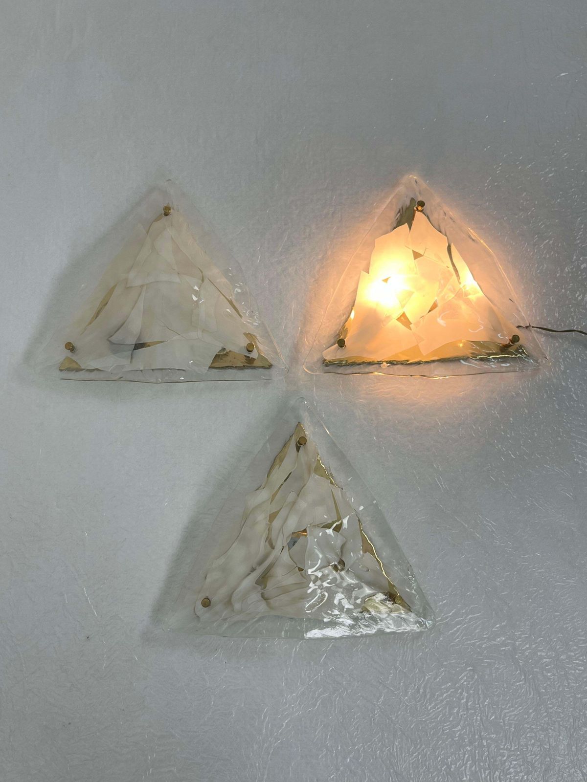 Set Of 3 Murano Glass Wall Lamps "La Murrina" 1970s photo furniture