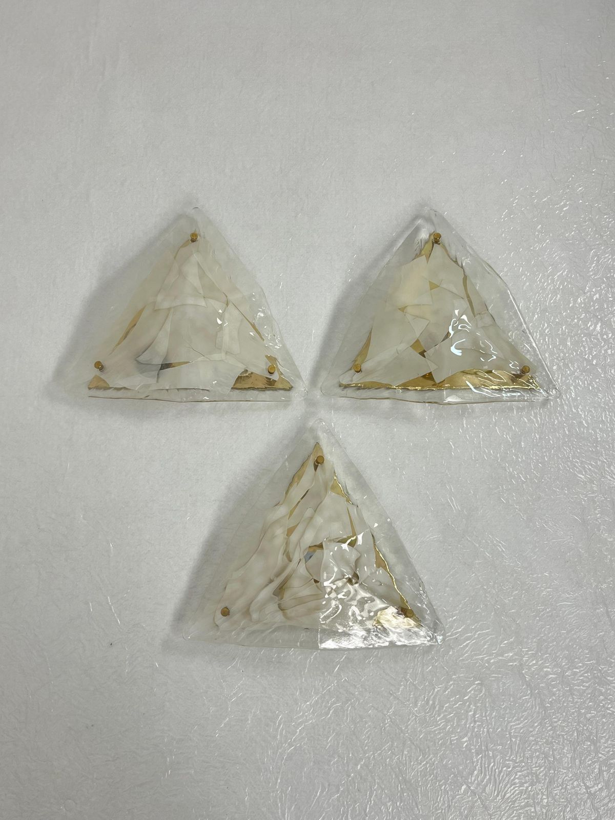 Set Of 3 Murano Glass Wall Lamps "La Murrina" 1970s photo for sale