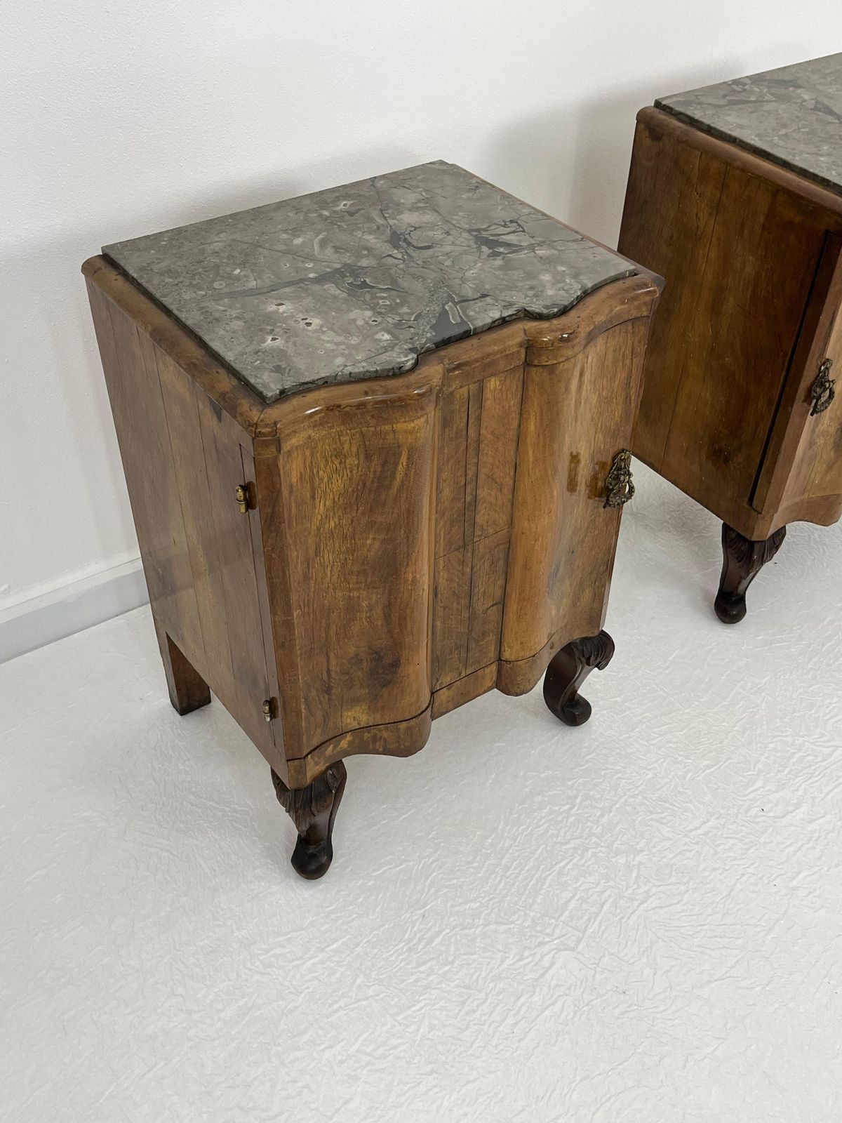 Set Of 2 Sicilian Art Deco Night Stands With Marble Top 1940s photo 1542.0