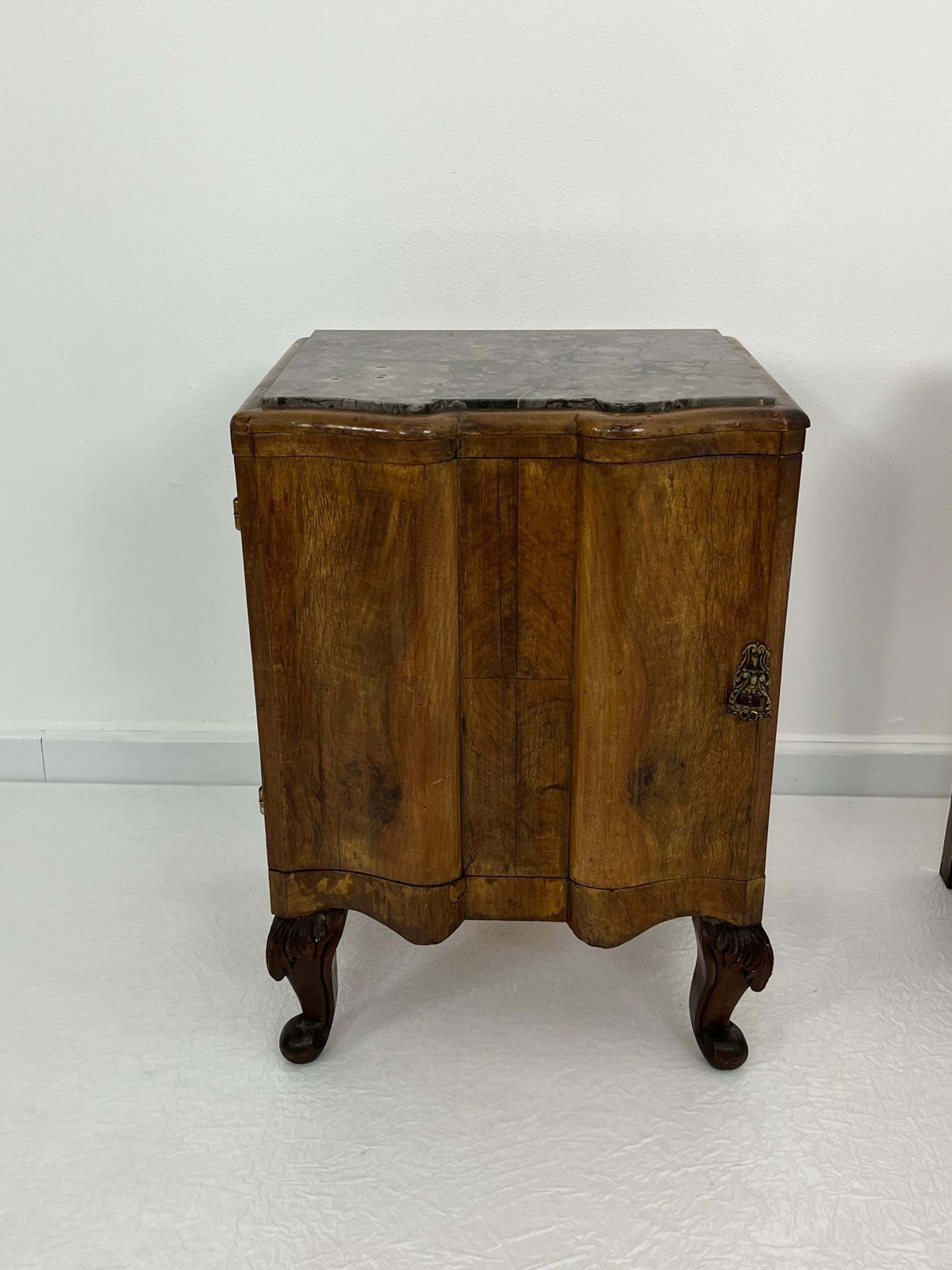Set Of 2 Sicilian Art Deco Night Stands With Marble Top 1940s photo vintage