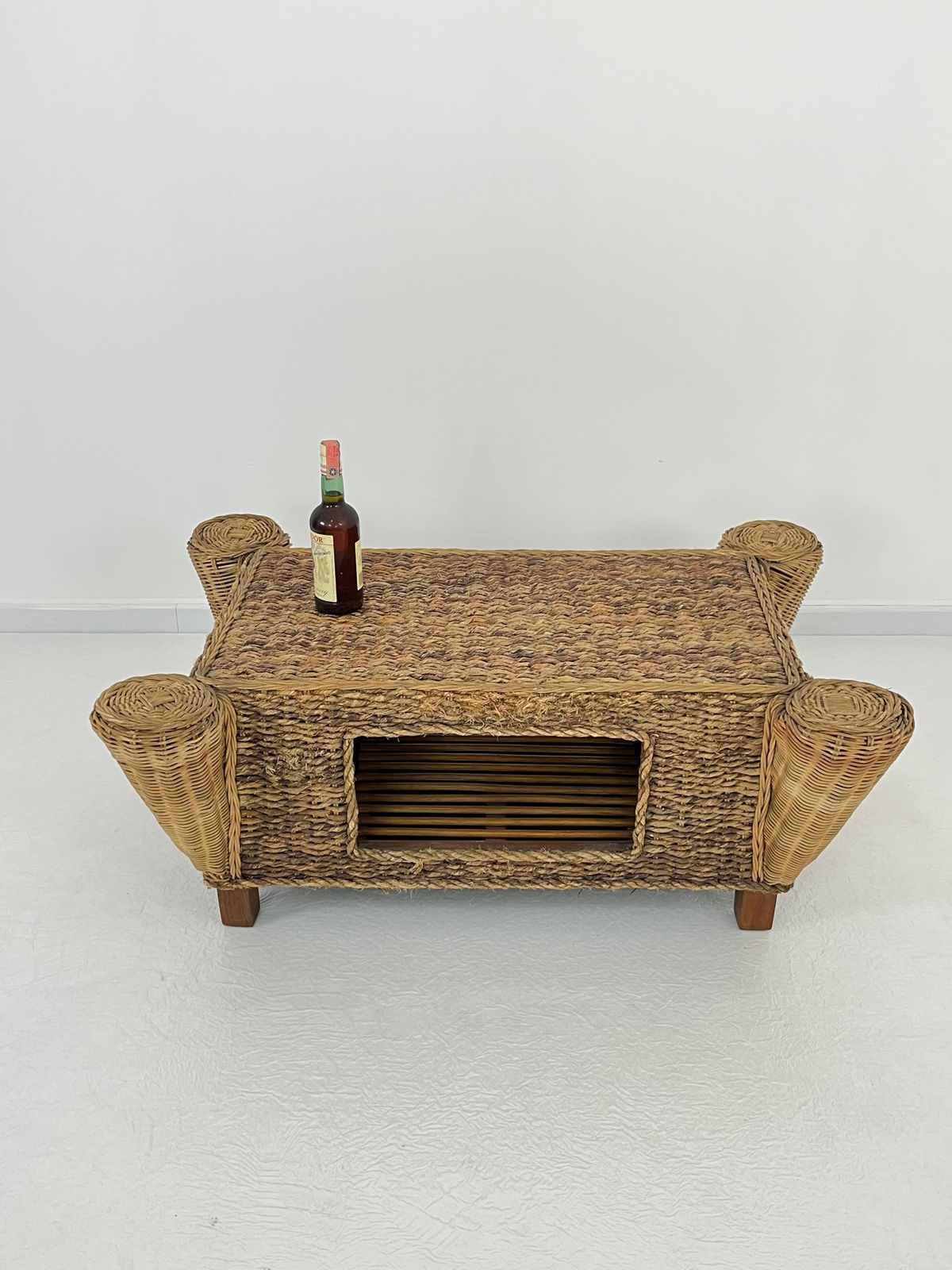 Mid Century Rattan And Bamboo Coffee Table, Made In Italy, 1960s photo furniture