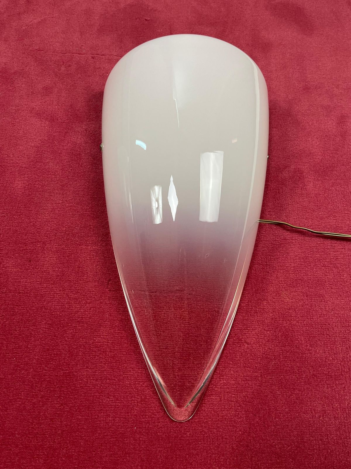 Set Of 2 Murano Milk Glass And Transparent Wall Lamps, 1980s photo vinterior