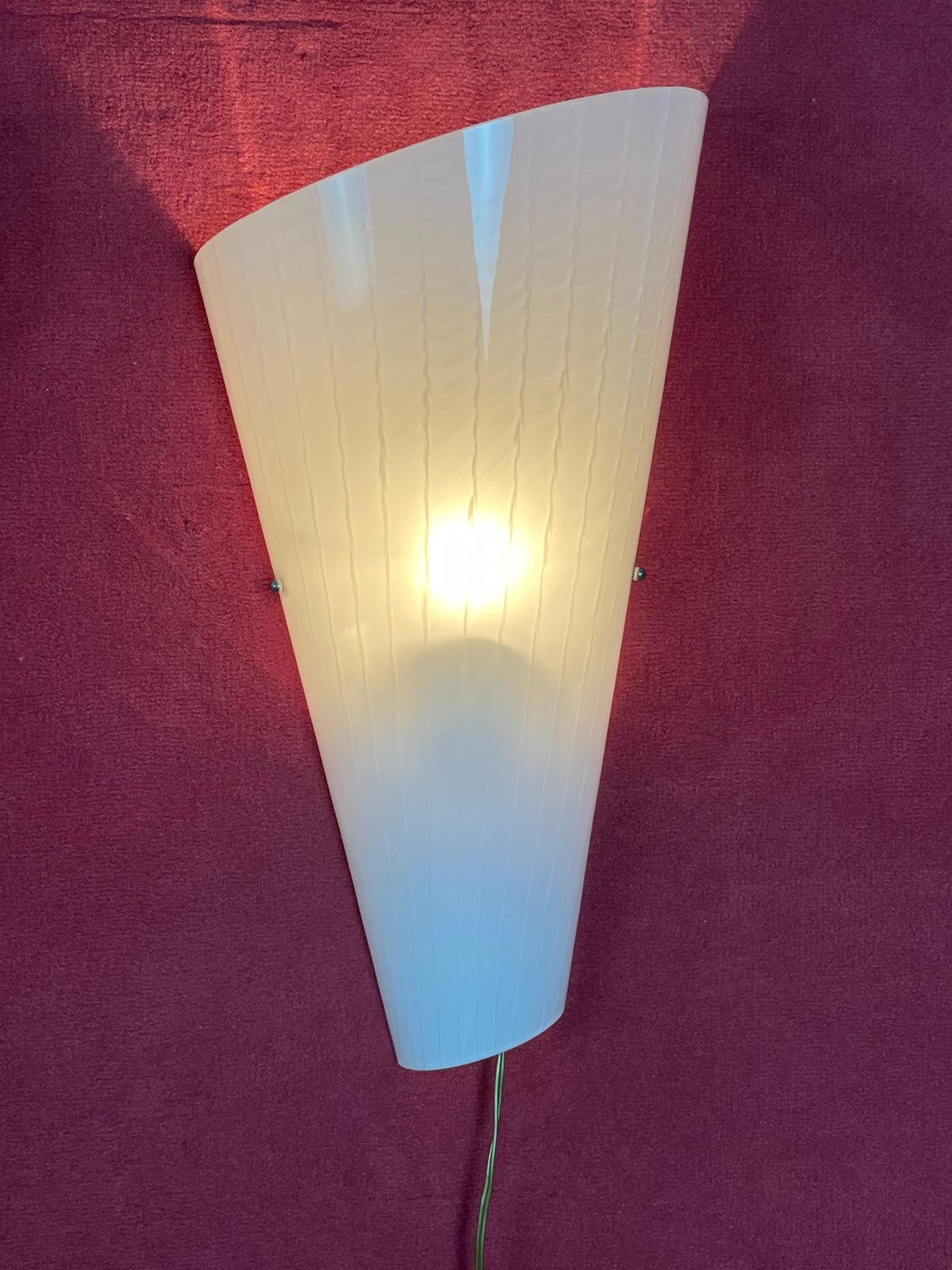 Set Of 3 Large Murano Glass Wall Lamps, 1980s photo buy
