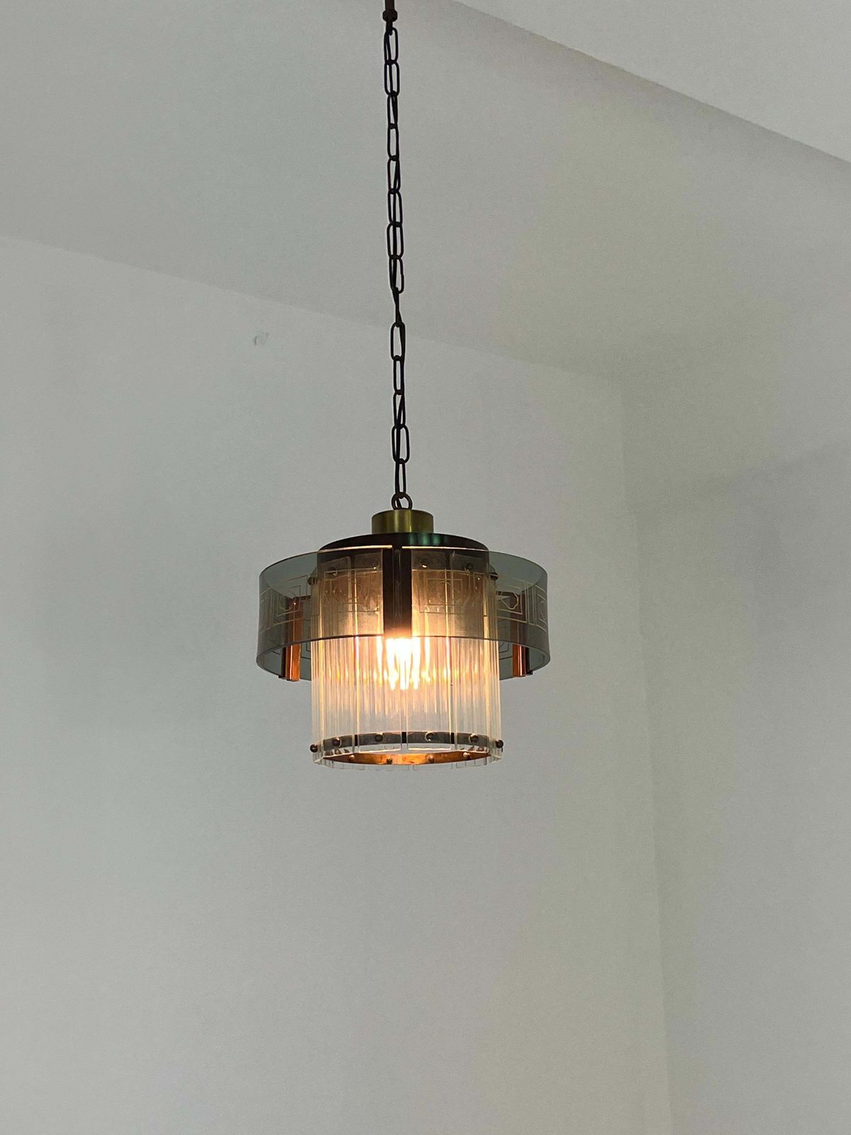 Mid Century Murano Glass Art Deco Chandelier, 1950s photo 737.0
