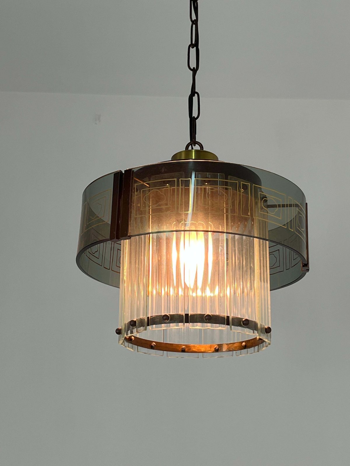 Mid Century Murano Glass Art Deco Chandelier, 1950s photo buy