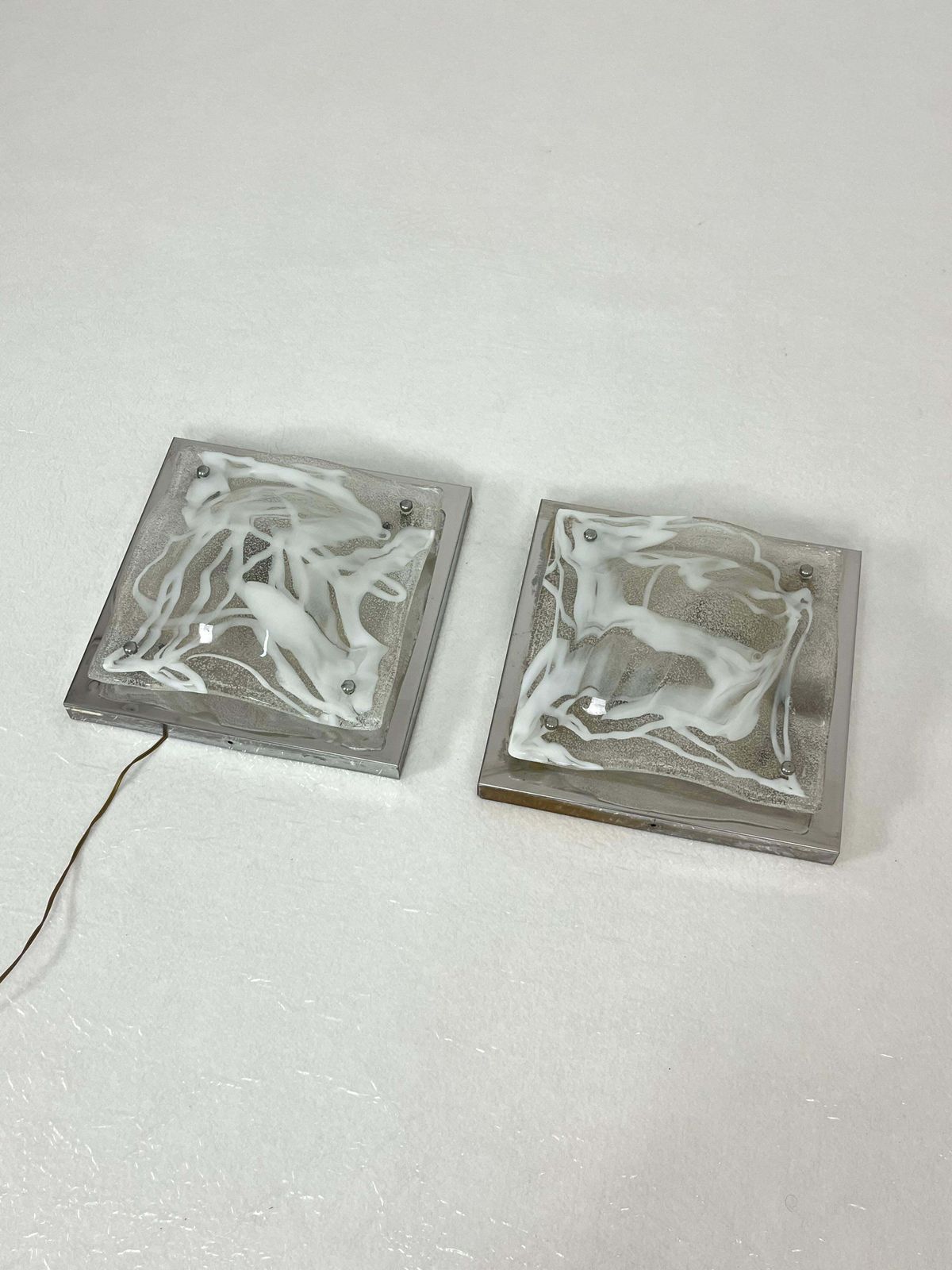 Set Of 2 Murano Glass Wall Lamps Attributed To Toni Zuccheri For Mazzega, 1960s photo furniture