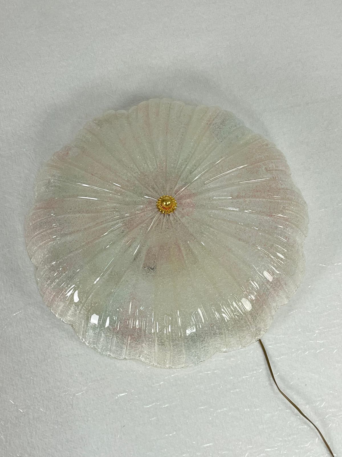 Venetian Ceiling Lamp 2 Lights Murano Glass, 1980s photo buy