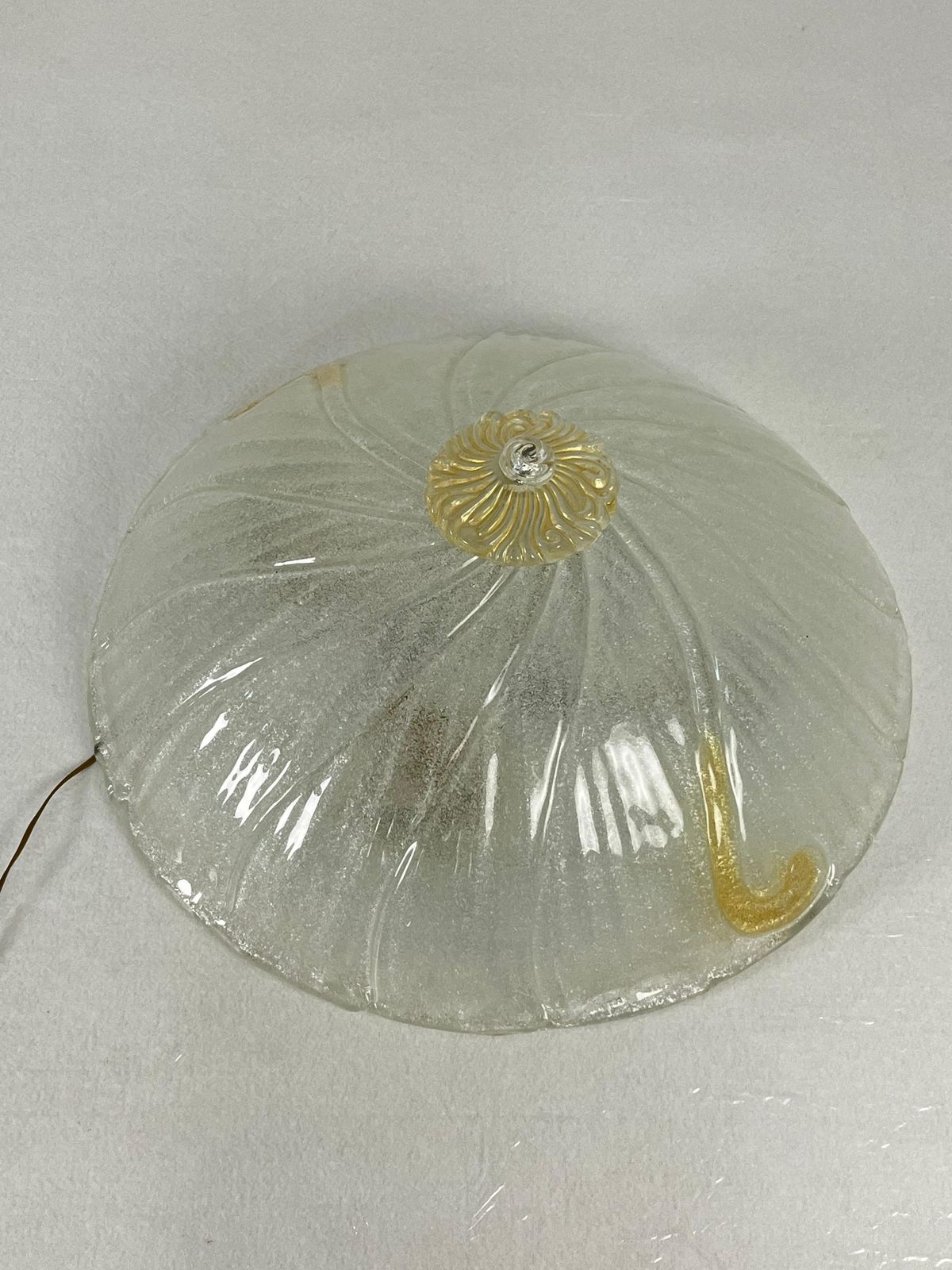 Monumental Venetian Ceiling Lamp 4 Lights Murano Glass, 1980s photo for sale