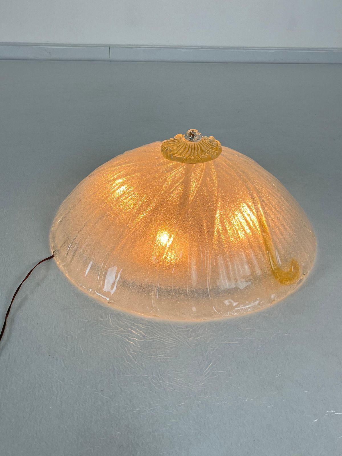 Monumental Venetian Ceiling Lamp 4 Lights Murano Glass, 1980s photo Lighting