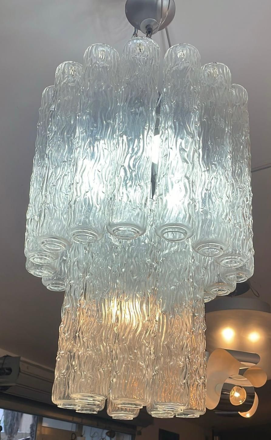 10 Light Murano Glass "Tronchi" Chandelier  Toni Zuccheri For Venini, 1960s photo furniture