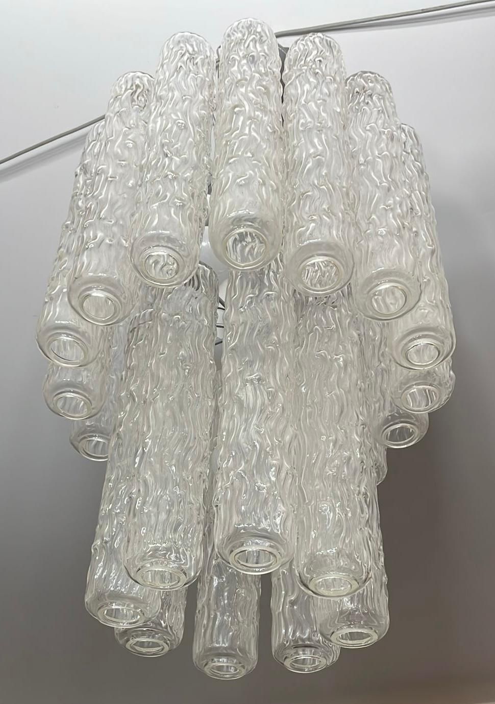 10 Light Murano Glass "Tronchi" Chandelier  Toni Zuccheri For Venini, 1960s photo vinterior
