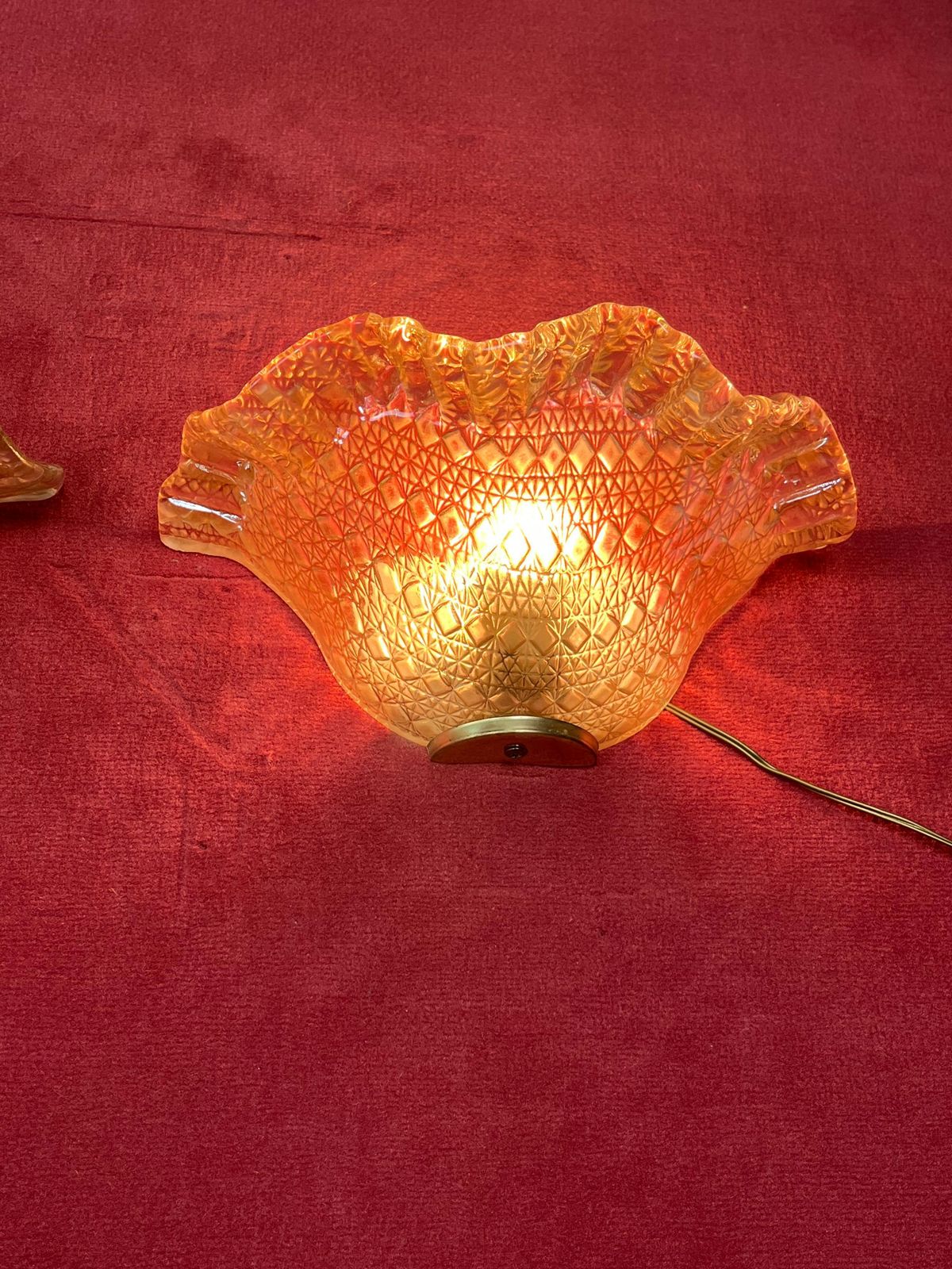 Set Of 2 Italian Murano Glass Wall Lamps "Società Italiana Idea Linea Luce" 1980 photo vinterior