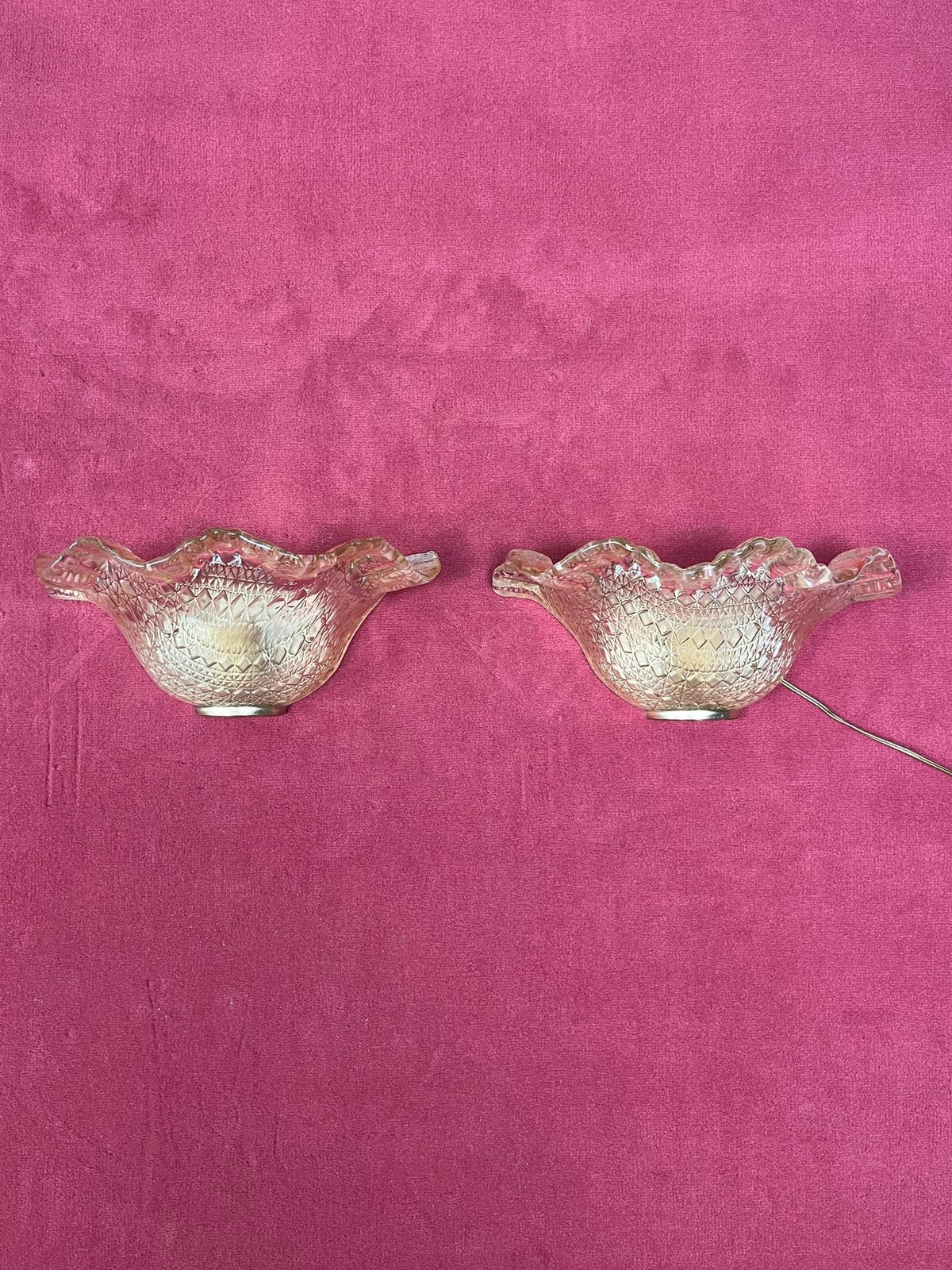 photo furniture Set Of 2 Italian Murano Glass Wall Lamps "Società Italiana Idea Linea Luce" 1980