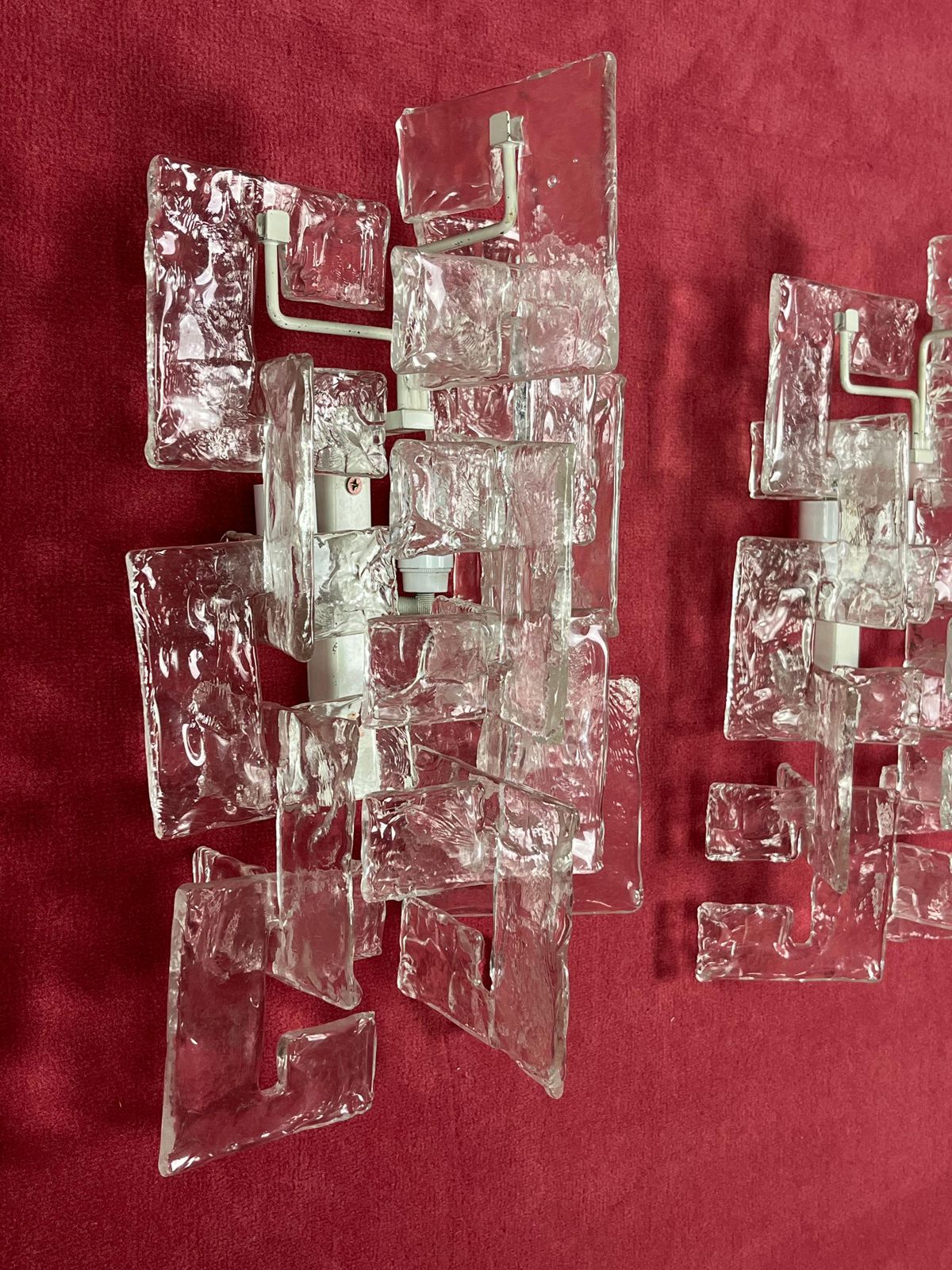 Set Of 2 Murano Glass Wall Lamps By Carlo Nason For Mazzega, 1960s photo 3769.0