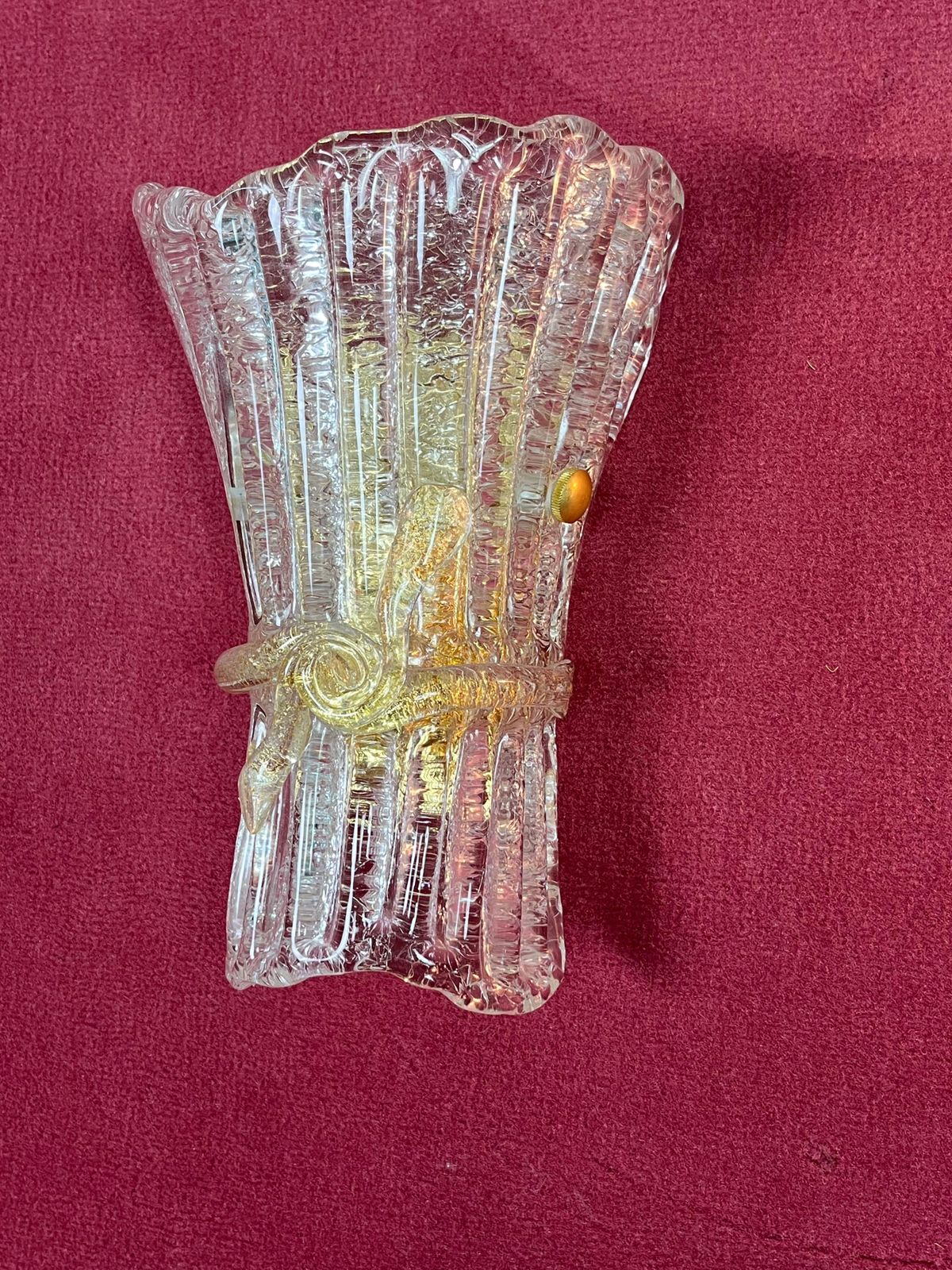 Set Of 3 Mid Century Murano Glass Wall Lamps, 1960s photo buy