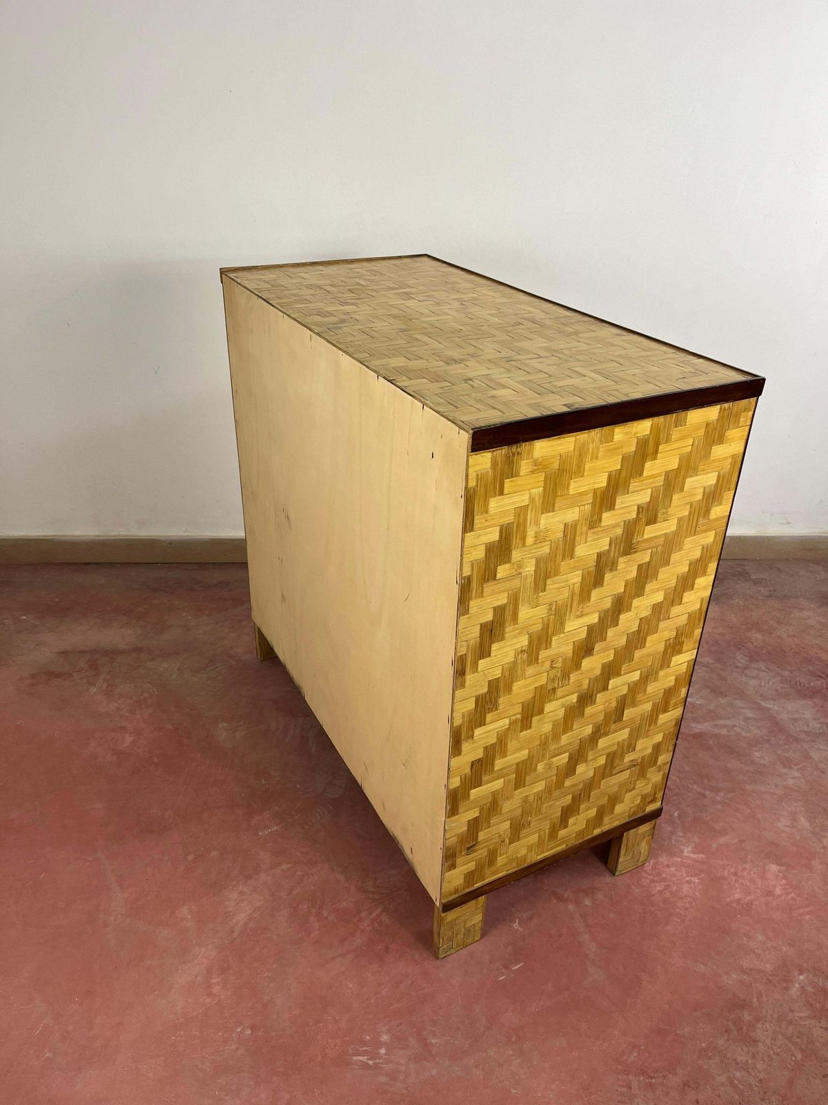 1542.0 Mid Century Bamboo And Wicker Chest Of Drawers In The Style Of Dal Vera, 1960s photo