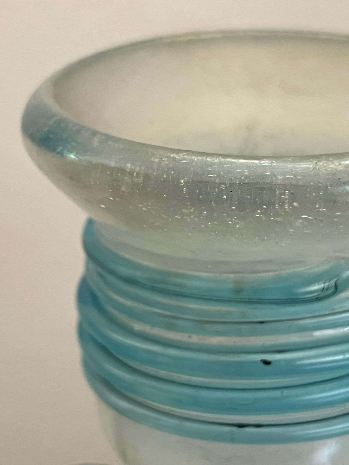 Excavated Murano Glass Vase Attributed To Flavio Poli For Seguso 1940s photo vintage