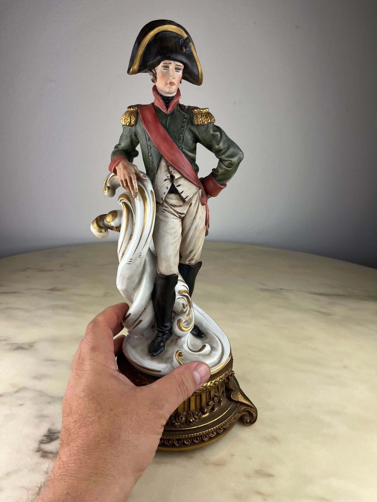 photo vinterior Napoleon Sculpture In Capodimonte Porcelain And Bronze, Italy, 1990s
