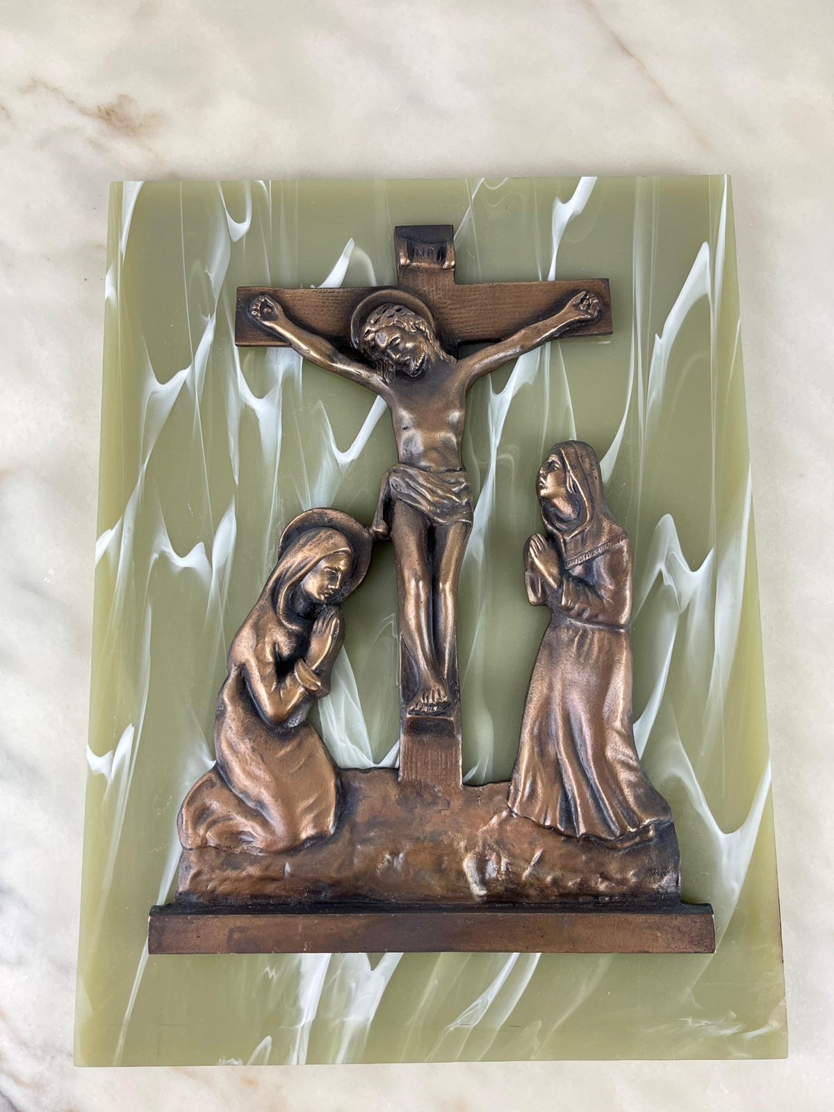 photo for sale Jesus On The Cross, Bronze On Plexiglass, Italy, 1970s