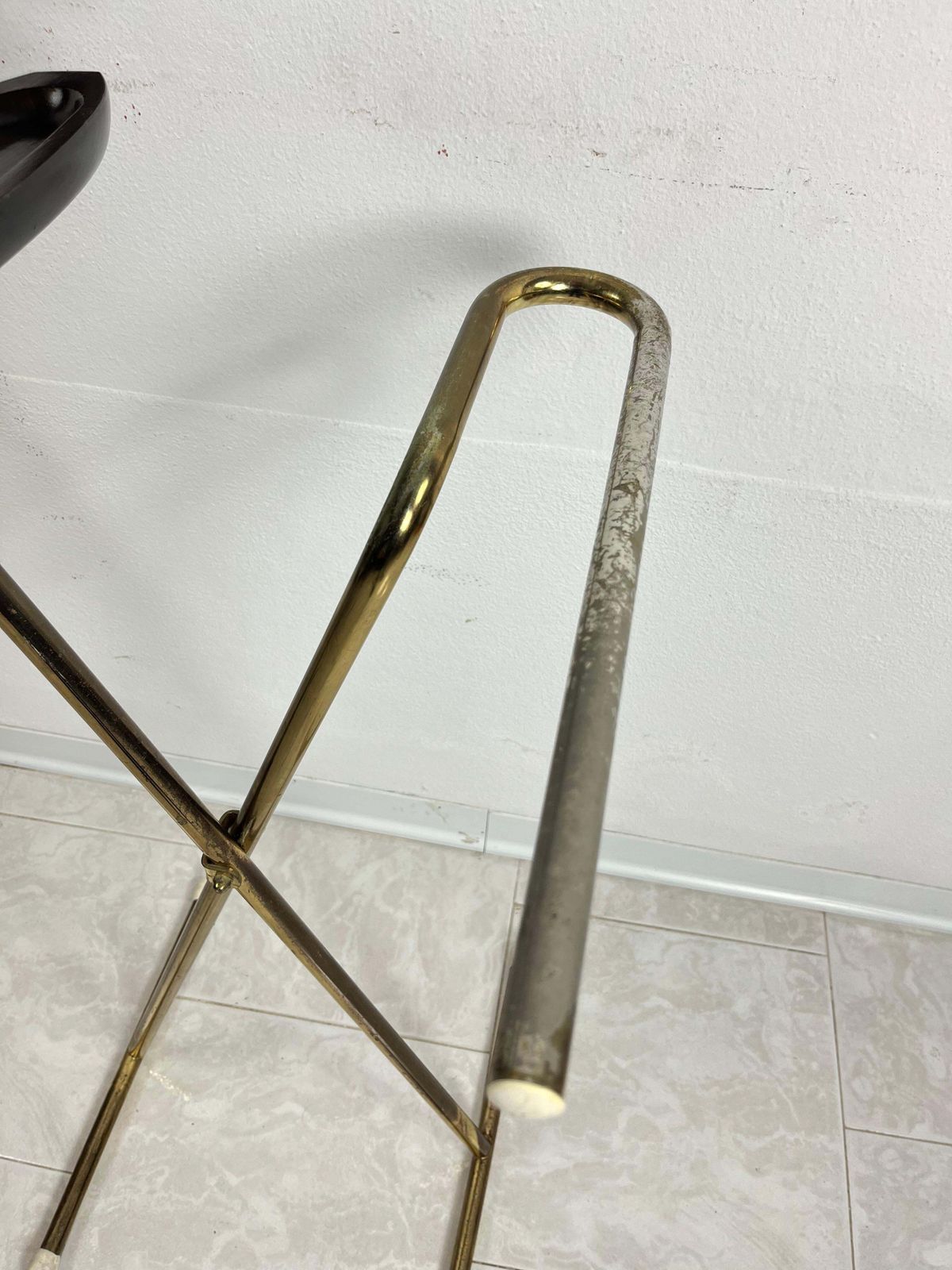 photo furniture Folding Valet Stand In The Style Of Ico Parisi  Beech And Gilt Metal