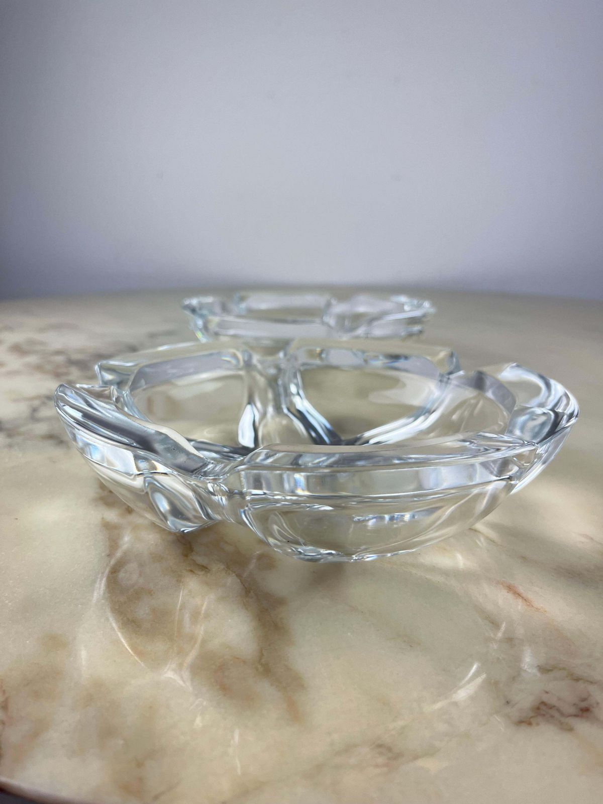 Pair Of Large Vintage Glass Ashtrays, Italy, 1970s photo vinterior