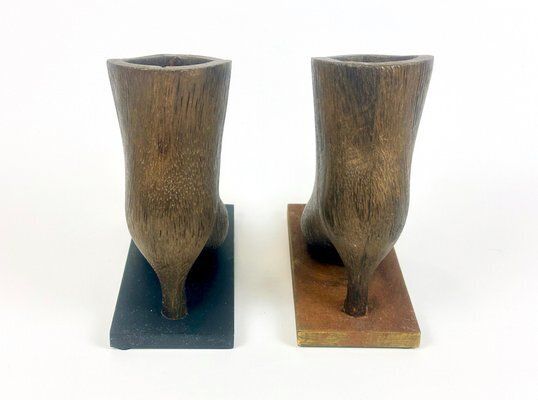 photo furniture Mid Century Carved Bookends In The Shape Of Womens Shoe, 1960s, Set Of 2